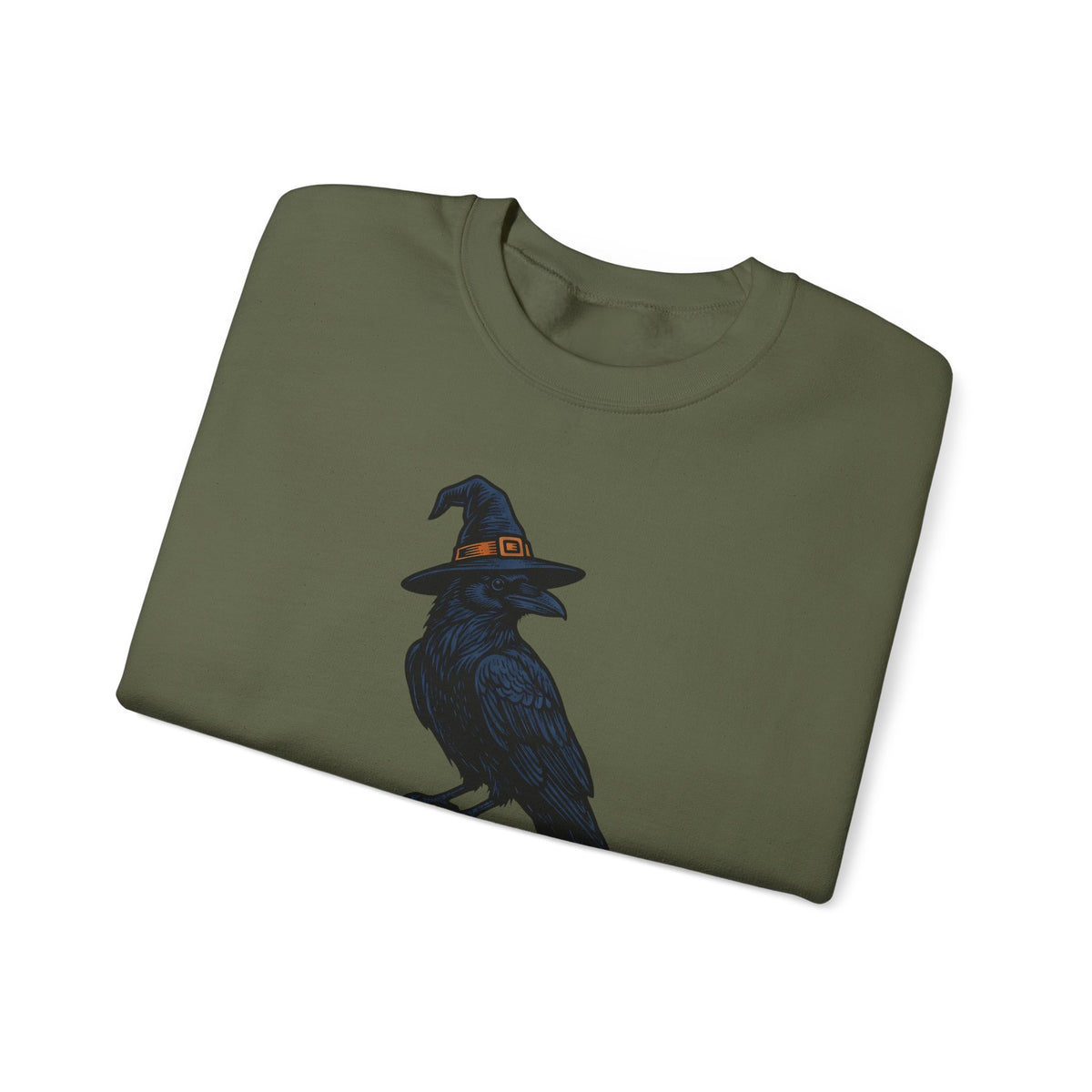 Raven Wizard Hat Sweatshirt Halloween Horror Gift Women Antique Sweatshirt Witch Hat Sweatshirt Spooky Fan Occult Sweatshirt Horror Graphic Ink Fortune Ball