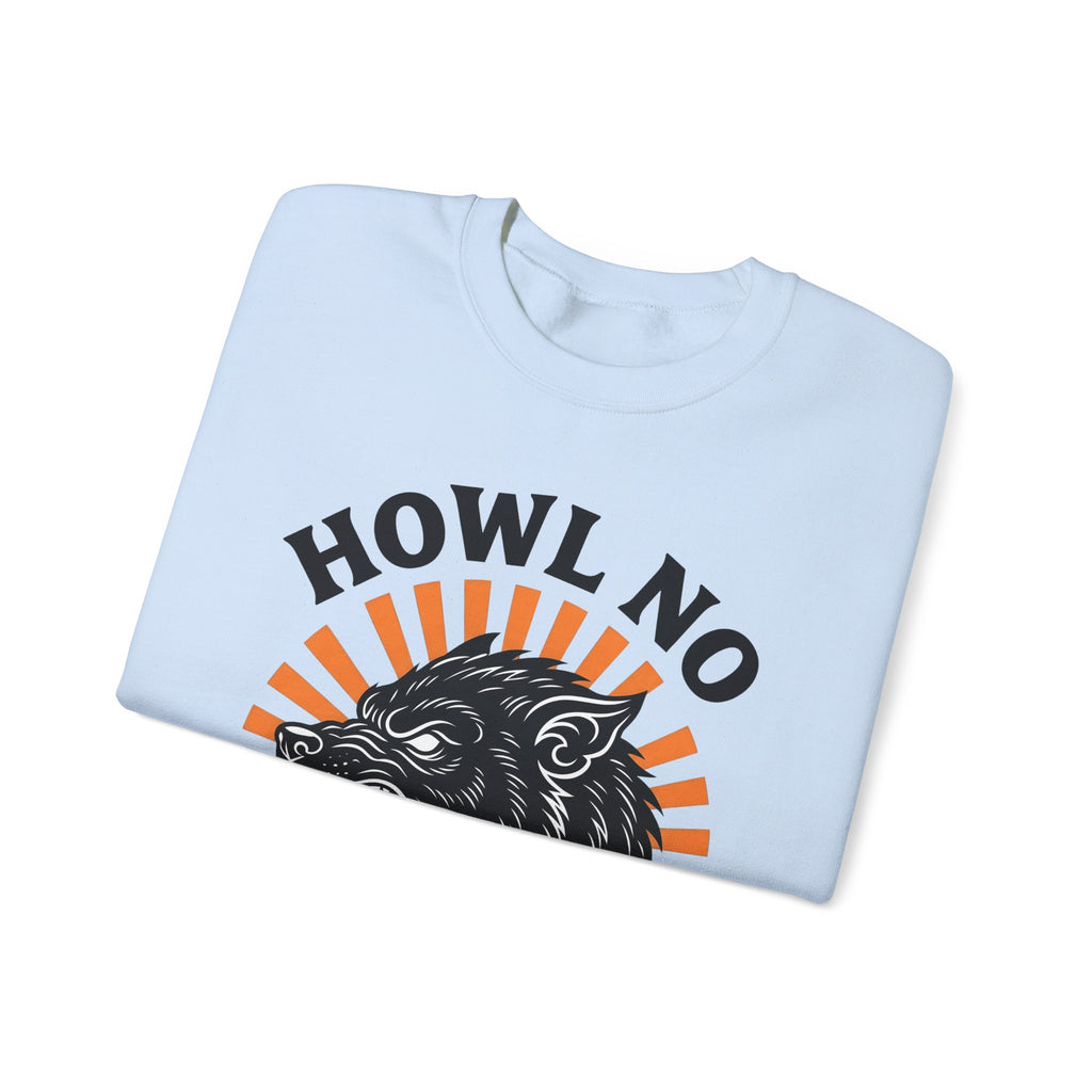 Wolf Face Halloween Scary Gift Werewolf Horror Fan Creepy Retro Sunburst Sweatshirt