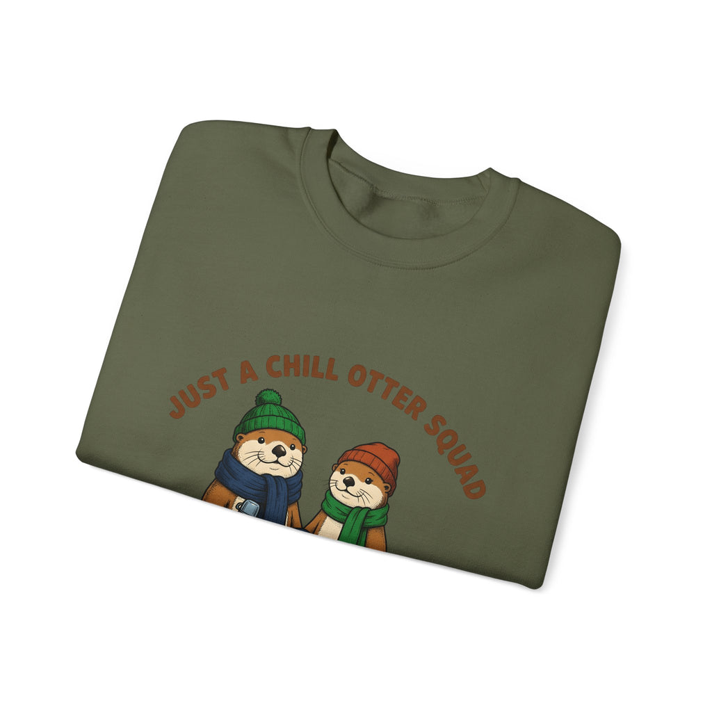 Otter Group Sweatshirt Funny Wildlife Gift Women Comic Sweatshirt Otters Sweatshirt Humor Fan Cartoon Sweatshirt Animal Graphic Sketch Beanies Sweatshirt
