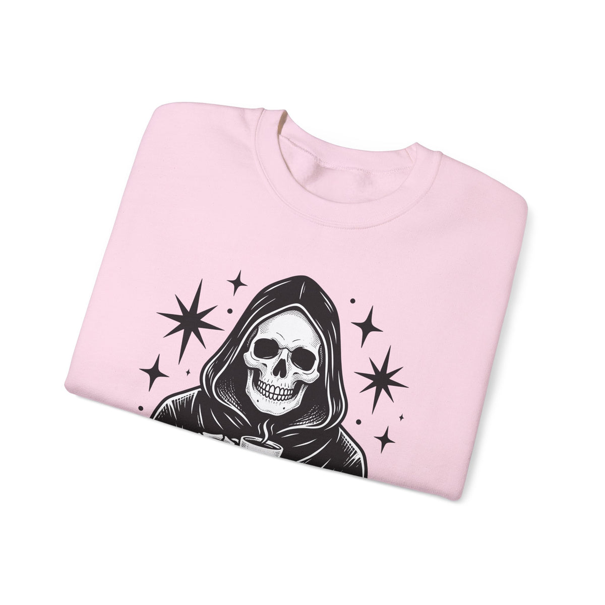 Death Reaper Sweatshirt Halloween Espresso Gift Women Dark Sweatshirt Grim Reaper Sweatshirt Horror Fan Gothic Sweatshirt Coffee Graphic Retro Sweatshirt Sweatshirt