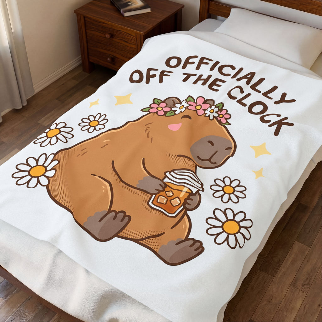 Capybara Coffee Blanket Nurses Animal Gift Women Cute Blanket Coffee Blanket Nurse Enthusiast Adorable Blanket Wildlife Graphic Cartoon Daisies