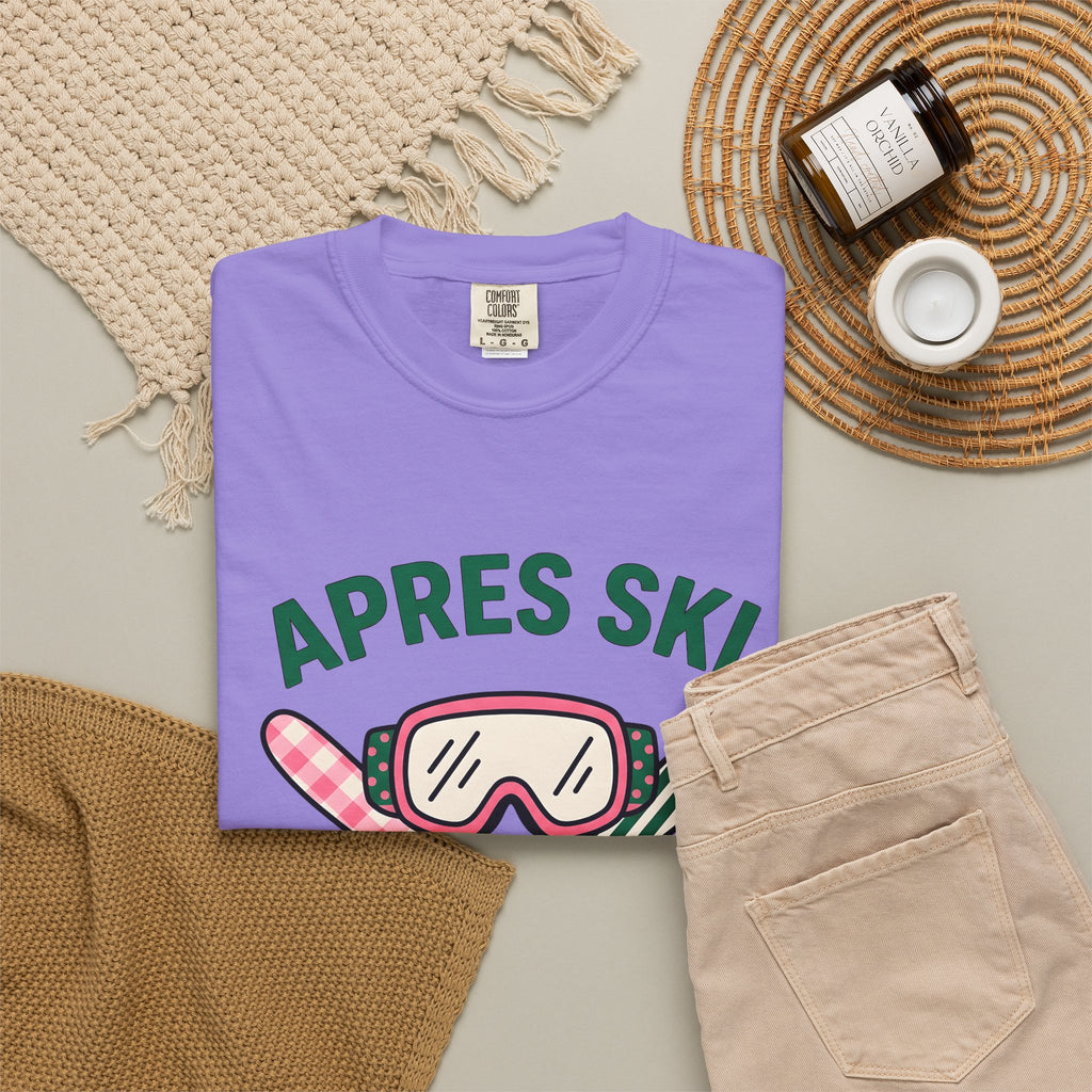 Ski Goggles T-Shirt Skiing Winter Gift Women Cartoon T-Shirt Snow Goggles T-Shirt Snowboarder Enthusiast Comic T-Shirt Frost Graphic Retro Crossed