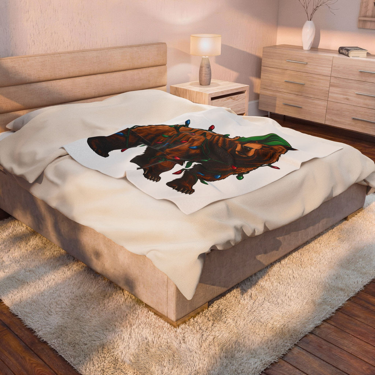 Christmas Bear Blanket Animals Winter Gift Women Cartoon Blanket Teddy Bear Blanket Wildlife Fan Furry Animal Graphic Winter Design Teddy