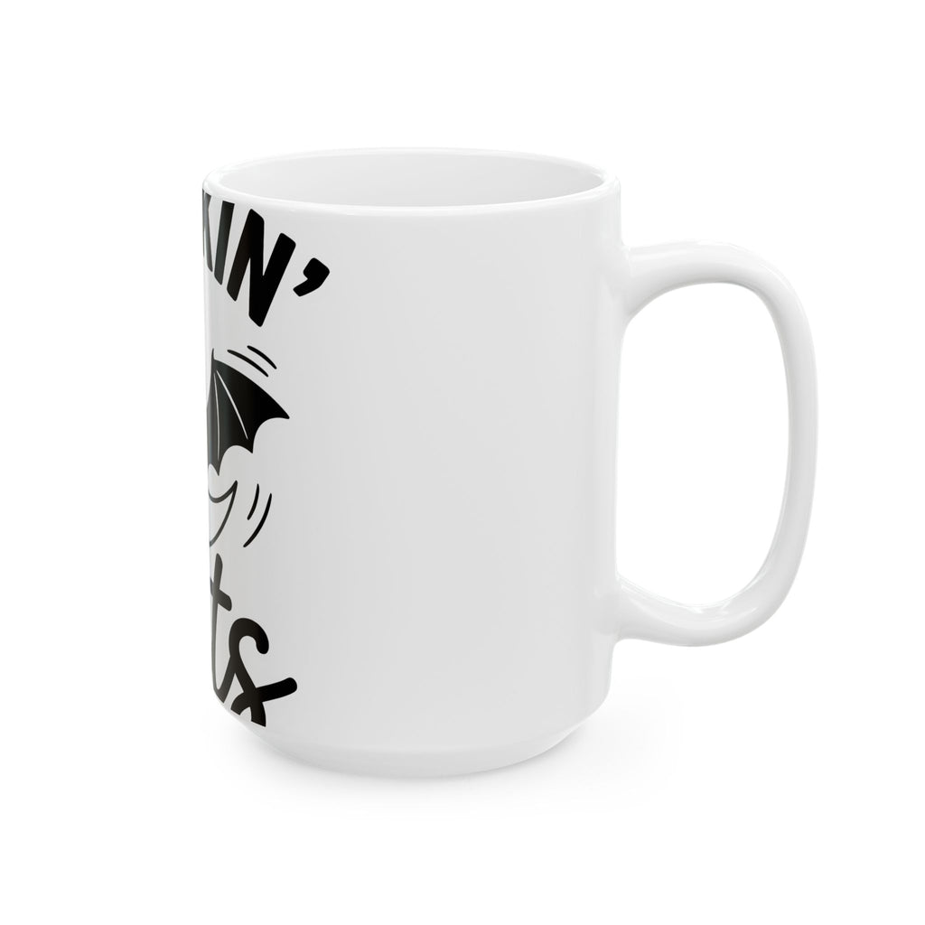 Bat Moon Halloween Spooky Gift Bold Lunar Horror Fan Dark Vintage Retro Crescent Mug