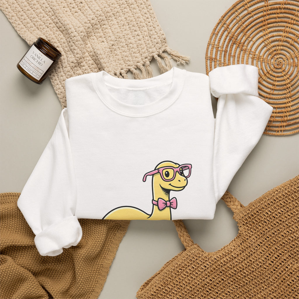 Dinosaur Eyeglasses Sweatshirt Teachers Education Gift Women Animated Sweatshirt Specs Sweatshirt Educator Enthusiast Cartoon Sweatshirt Learning Graphic