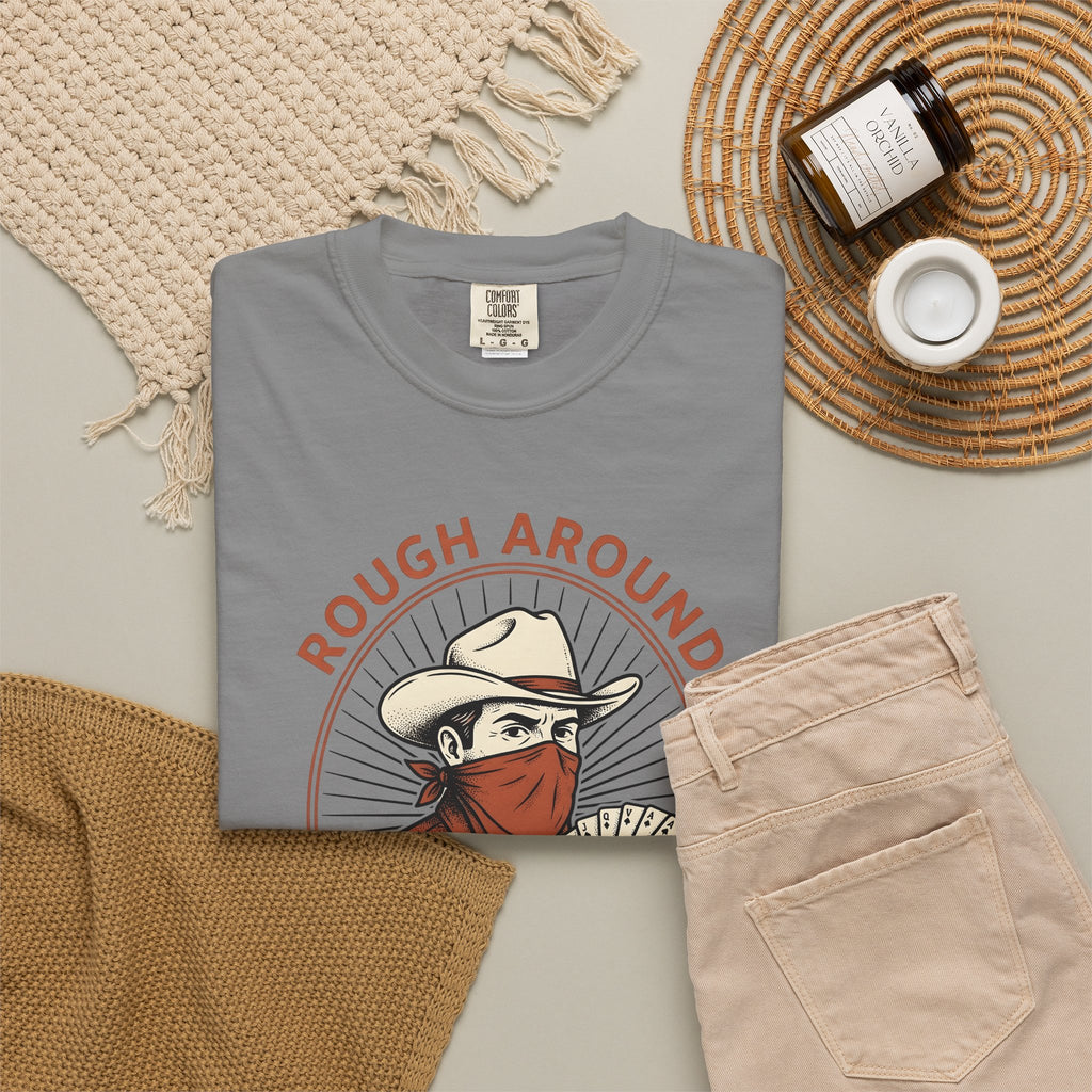Outlaw Cowboy T-Shirt Western Jokes Gift Women Rustic T-Shirt Cowboy T-Shirt Rodeo Fan Country T-Shirt Humor Graphic Classic Poker Cards T-Shirt
