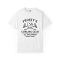 Snowman Face T-Shirt Christmas Exercise Gift Women Old School T-Shirt Frosty T-Shirt Xmas Fan Retro T-Shirt Fitness Graphic Outline Brush Broom