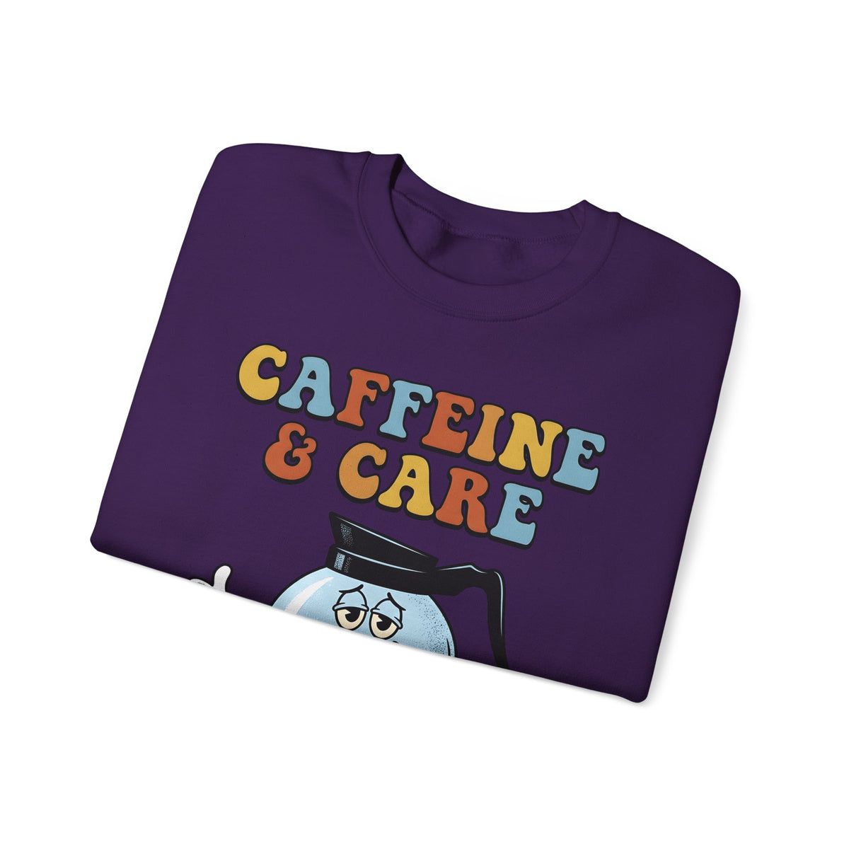Coffee Pot Character Sweatshirt Nurses Coffee Gift Women Cartoon Sweatshirt Coffee Maker Sweatshirt Nurse Fan Cartoony Sweatshirt Caffeine Graphic Retro