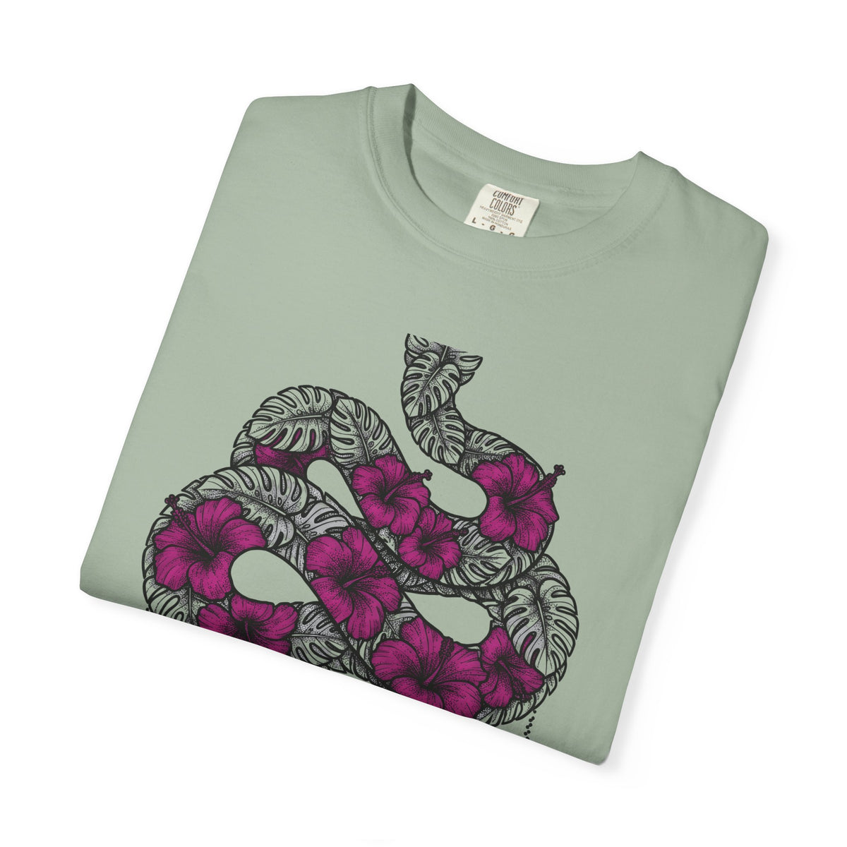 Serpent Flower T-Shirt Boho Chic Spiritual Gift Women Hippie T-Shirt Snake Flower T-Shirt Bohemian Enthusiast Psychedelic T-Shirt Mystical Graphic