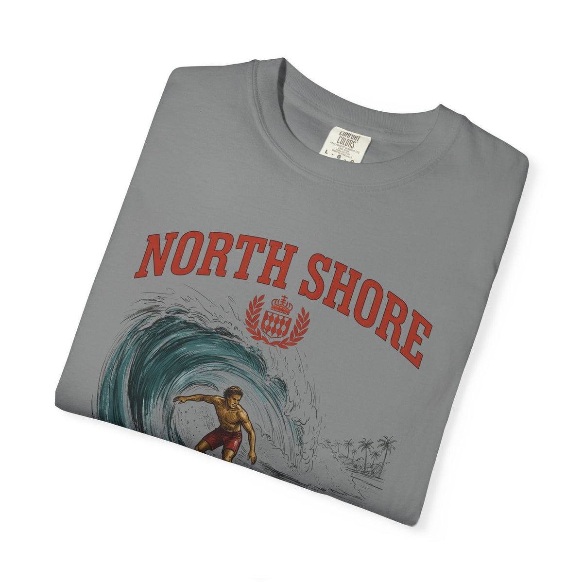 Surfer Wave Surfing Beach Gift Vintage Wave Surfer Fan Retro Coastal Hand Drawn Palm T-Shirt