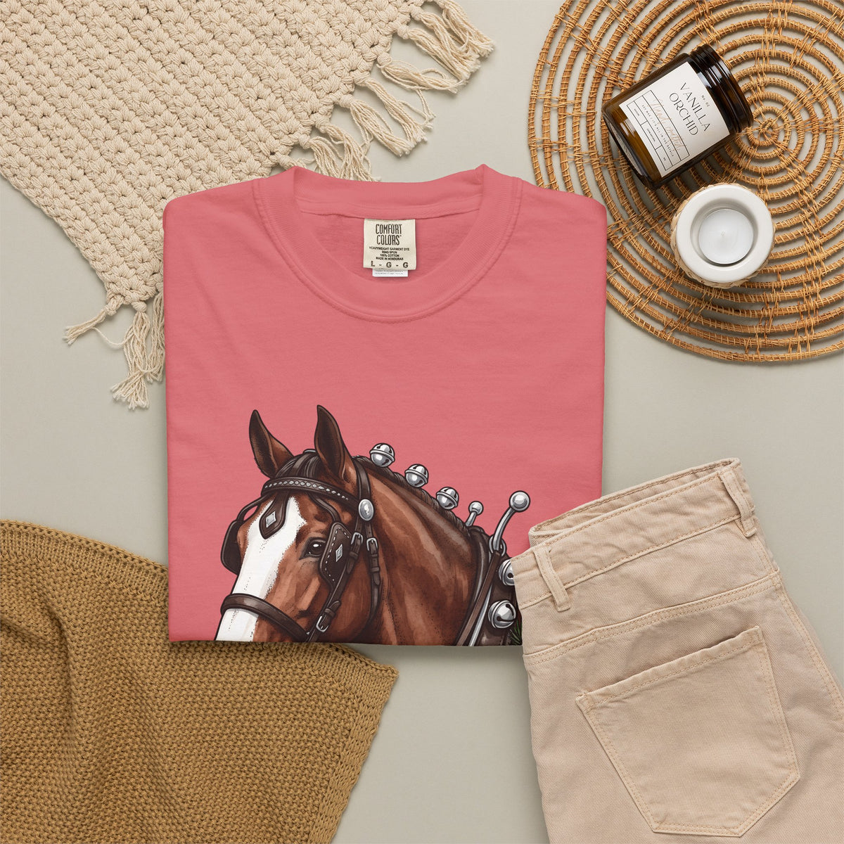 Horse Head T-Shirt Christmas Horse Gear Gift Women Lifelike T-Shirt Stallion T-Shirt Christmas Fan Realistic T-Shirt Equestrian Graphic Retro