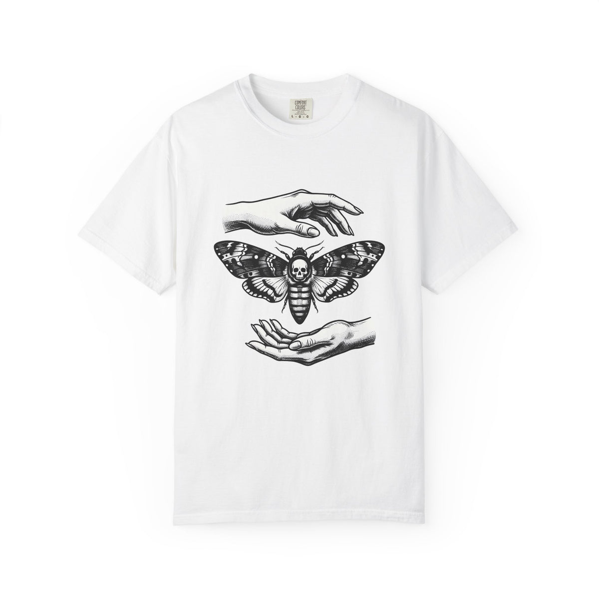 Skeleton Moth T-Shirt Boho Chic Dark Fashion Gift Women Traditional Tattoo T-Shirt Moth T-Shirt Bohemian Fan Sailor T-Shirt Gothic Graphic Antique