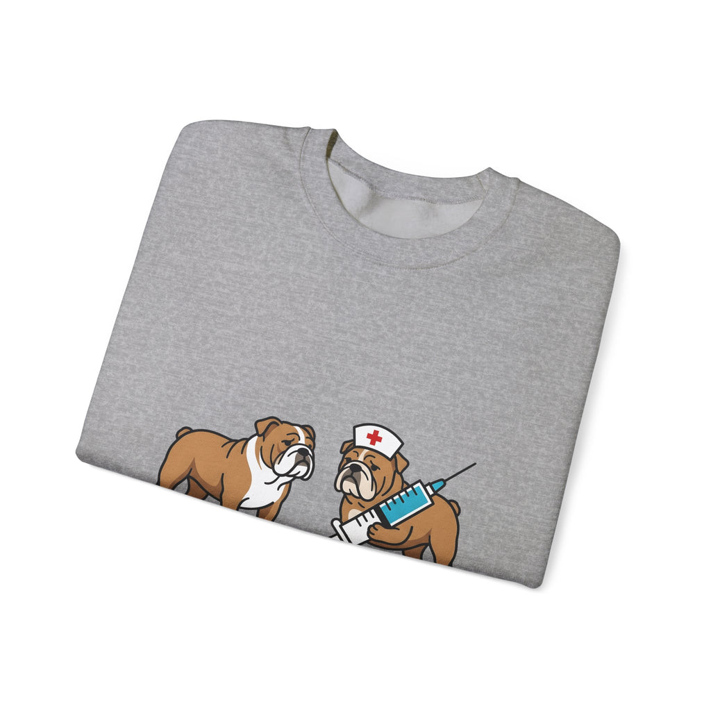 Bulldog Nurse Sweatshirt Nurses Animal Gift Women Graphic Sweatshirt Bulldog Sweatshirt Nurse Enthusiast Bulldog Graphic Sweatshirt Creature Illustration