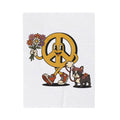 Peace Symbol Mascot Blanket Dog Festival Gift Women Animated Blanket Peace Sign Blanket Dog Fan Cartoon Blanket Rave Graphic Classic French Bulldog