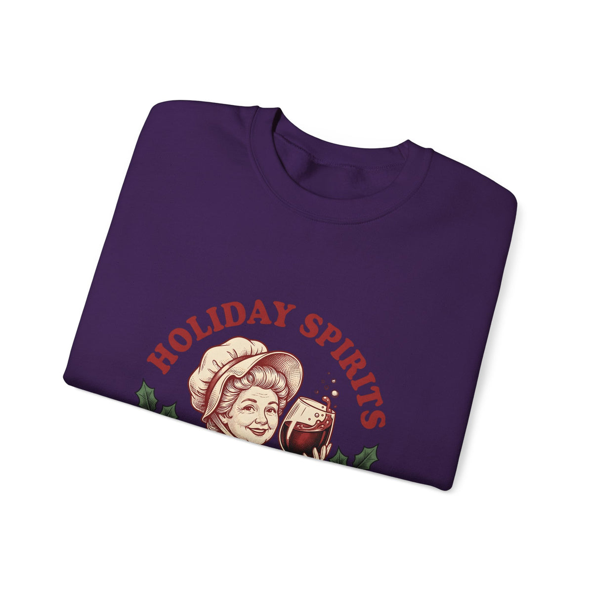 Cheerful Woman Wine Sweatshirt Christmas Fun Gift Women Cartoon Sweatshirt Wine Sweatshirt Xmas Fan Comic Sweatshirt Humor Graphic Line Art Winter Greenery