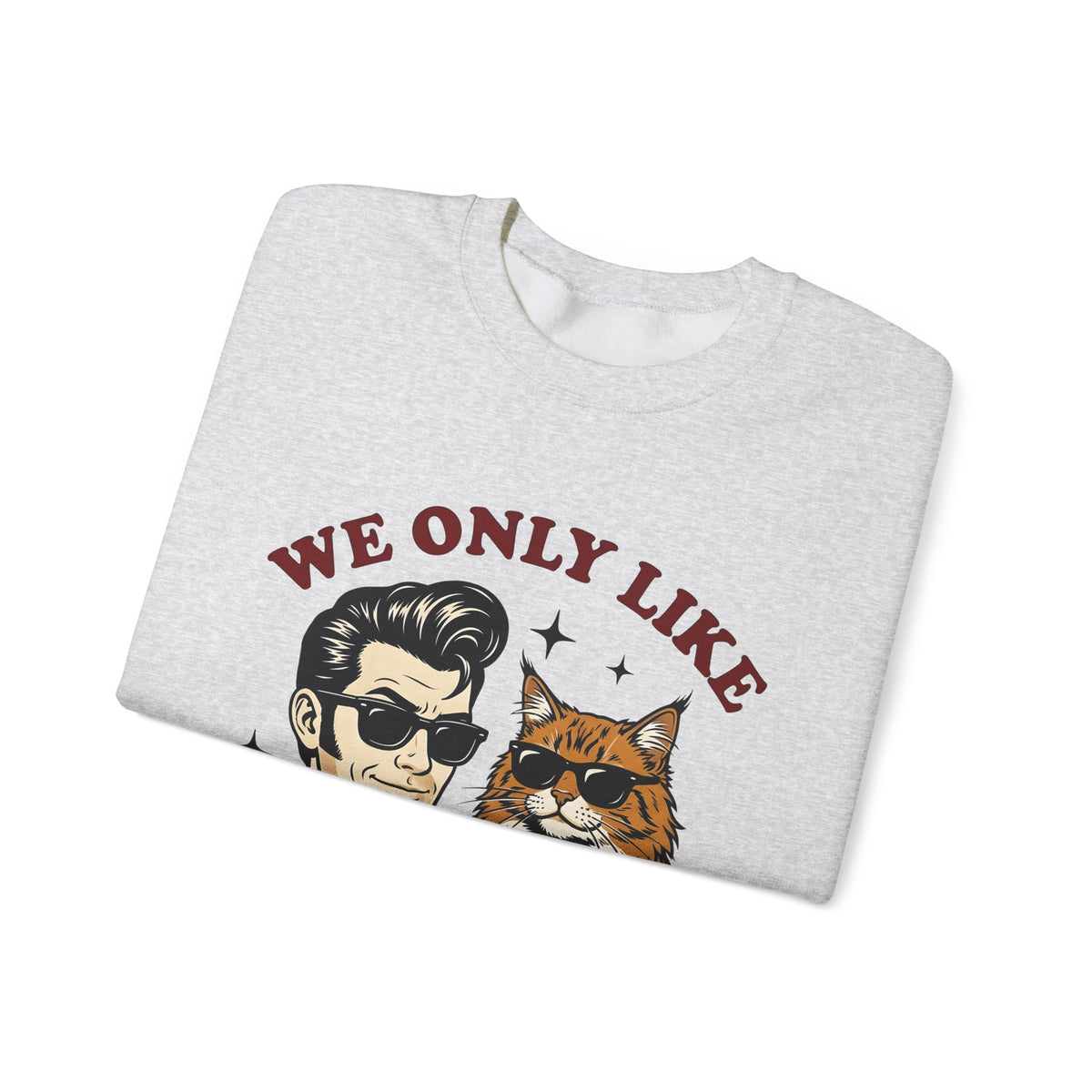 Cat Man Sunglasses Sweatshirt Cat Humor Gift Women Retro Sweatshirt Cool Cat T