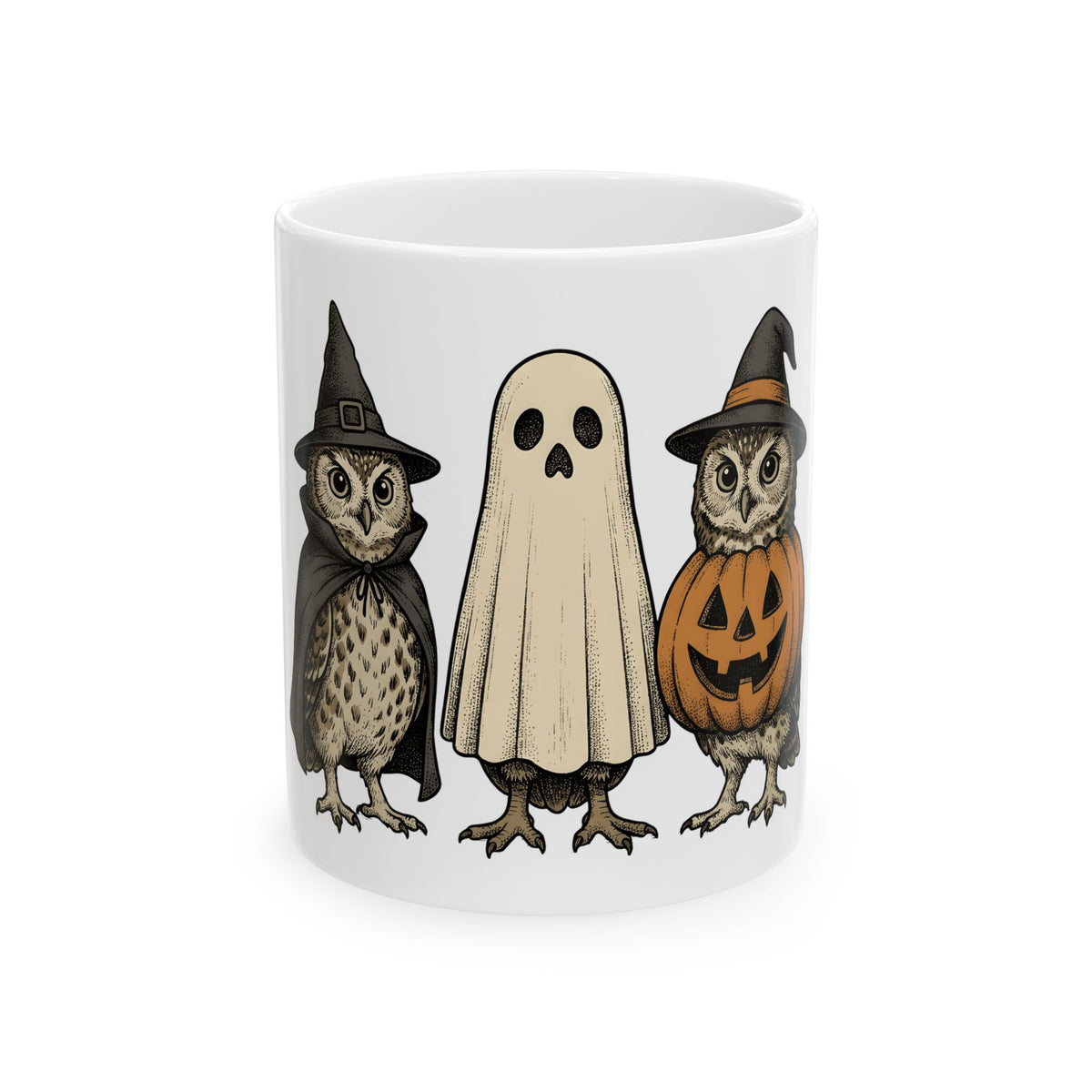 Owl Halloween Costumes Halloween Creatures Gift Classic Owl Costume Horror Fan Spooky Monster Mug