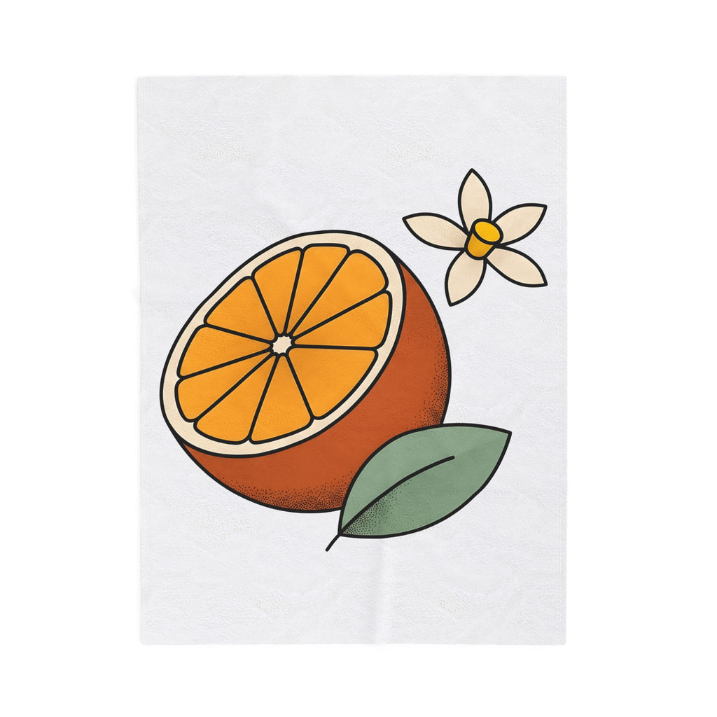 Tangerine Segment Blanket Boho Chic Gardening Gift Women Modern Blanket Mandarin Blanket Bohemian Fan Contemporary Blanket Gardener Graphic Classic