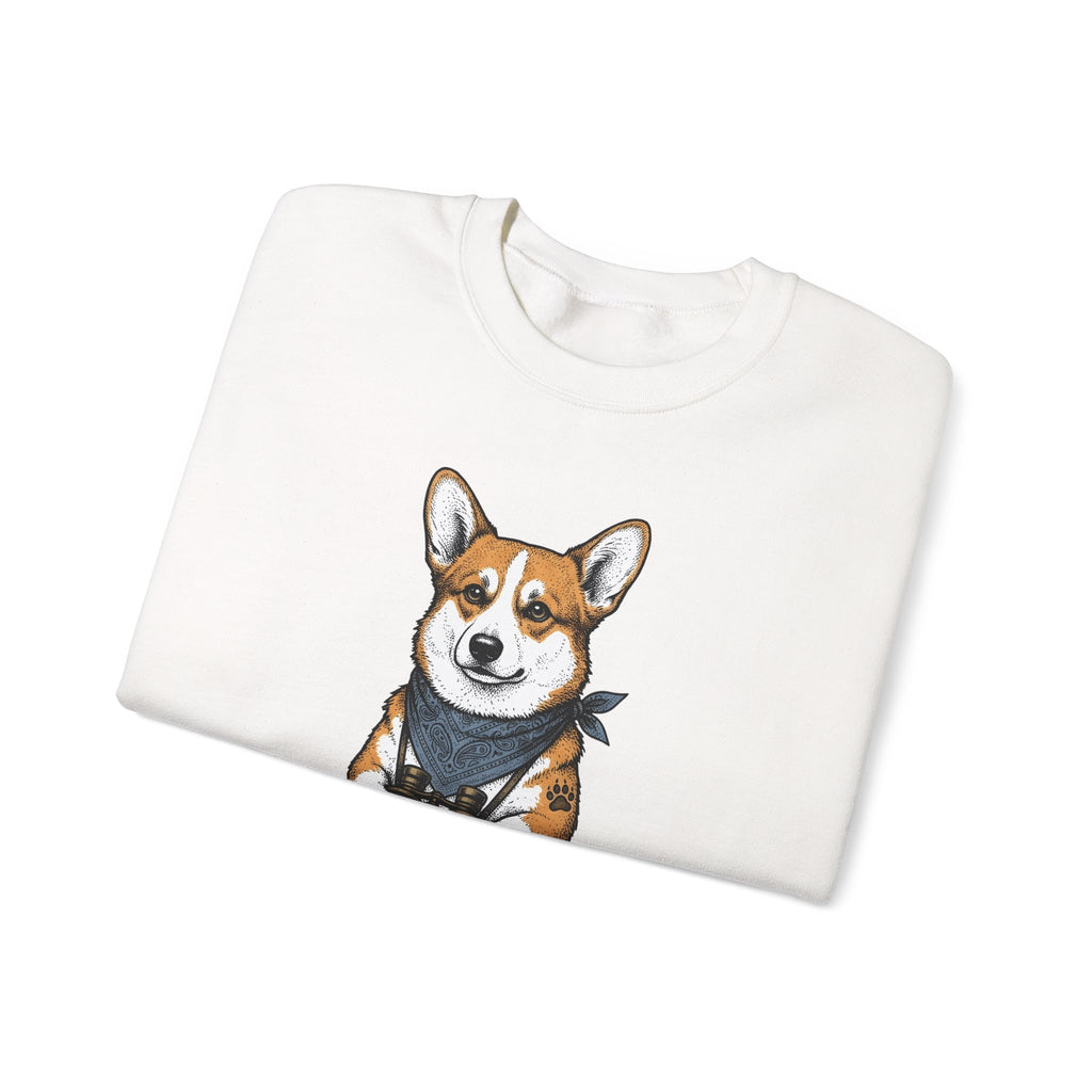 Corgi Puppy Sweatshirt Dog Pets Gift Women Sketch Sweatshirt Puppy Sweatshirt Dog Fan Pup Drawing Pet Graphic Retro Spyglass Sweatshirt