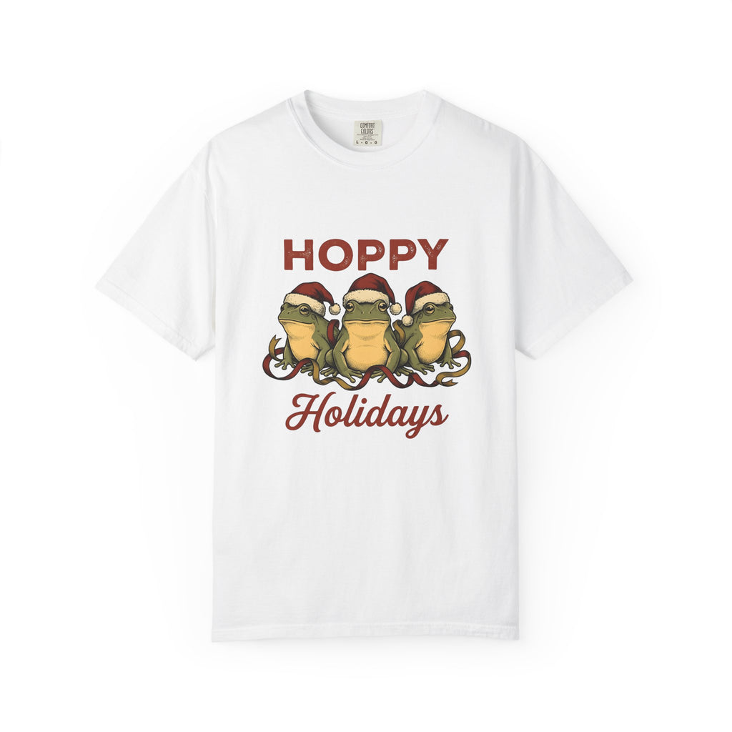 Frog Holiday Hats Christmas Wildlife Gift Cartoon Toad Xmas Fan Toad Animal Line Sash T-Shirt