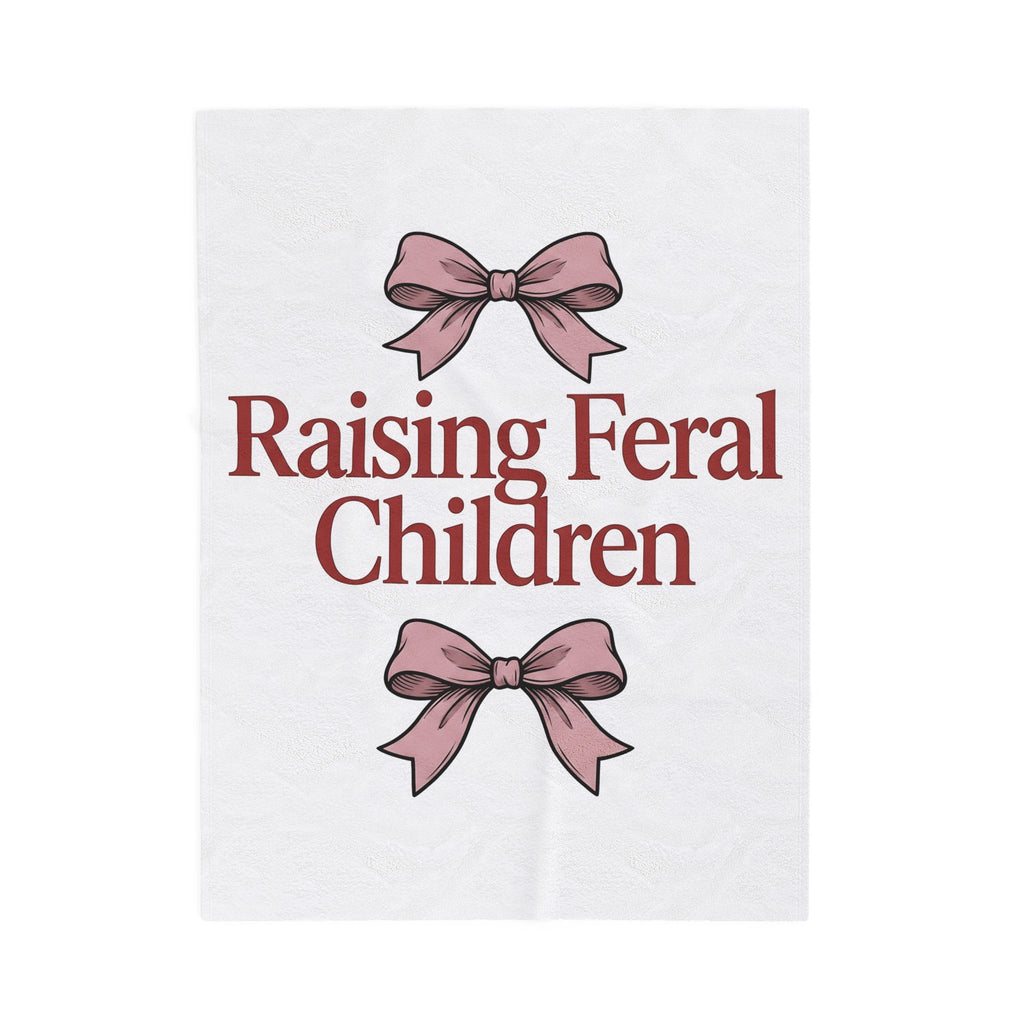 Pink Ribbons Blanket Moms Jokes Gift Women Fun Blanket Bows Blanket Motherhood Fan Cute Blanket Pun Graphic Retro Bow Blanket