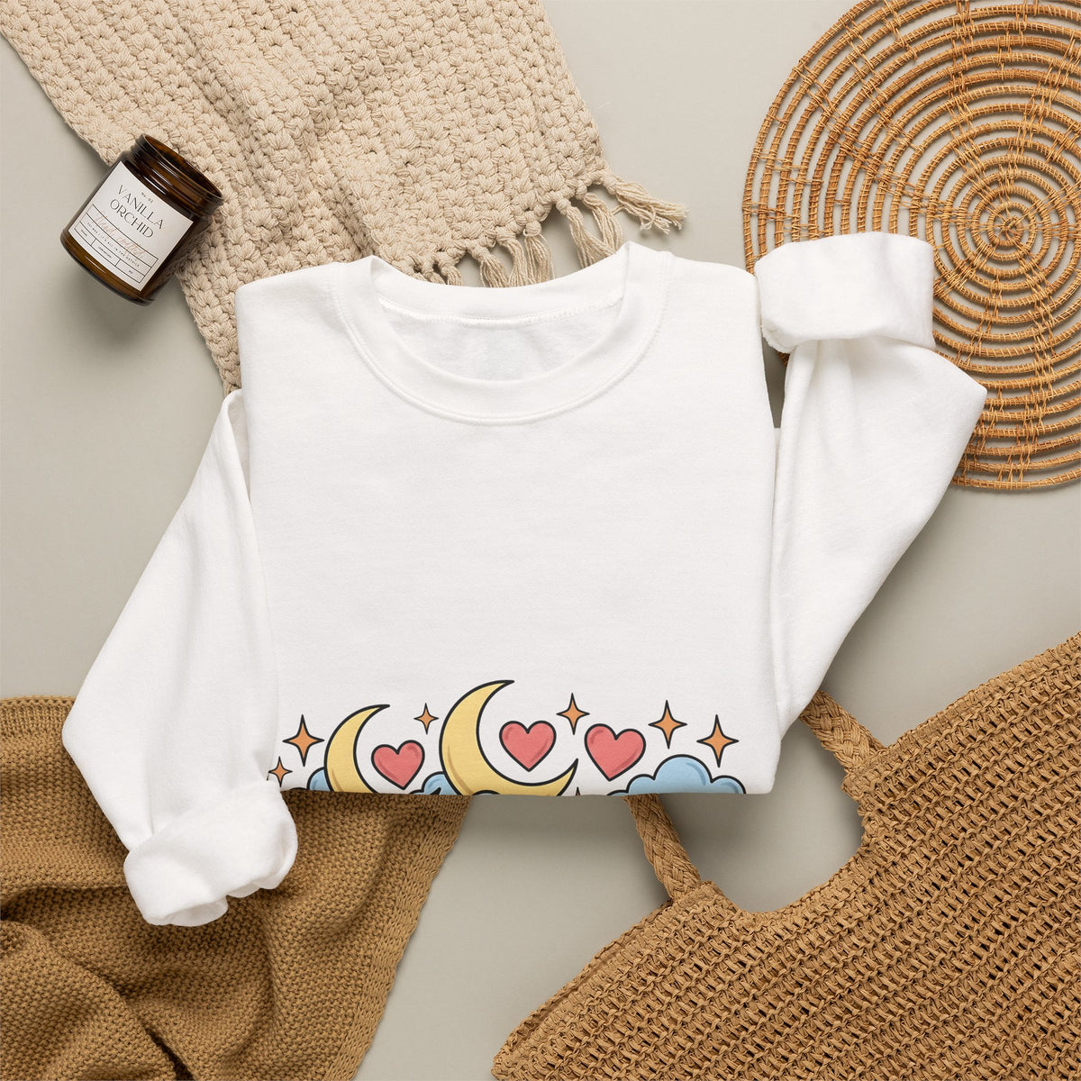 Moon Love Clouds Sweatshirt Mom Wedding Gift Women Fairy Tale Sweatshirt Lunar Sweatshirt Mother Enthusiast Mythical Sweatshirt Bridal Graphic Vintage Sparkle