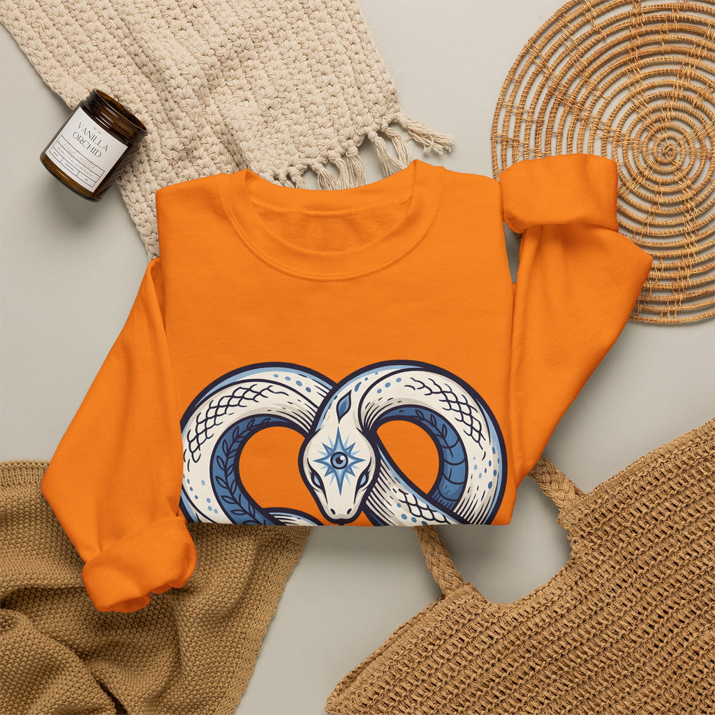 Magical Serpent Sweatshirt Boho Chic Mysticism Gift Women Primitive Sweatshirt Snake Sweatshirt Bohemian Fan Naive Sweatshirt Occult Graphic Body Art All