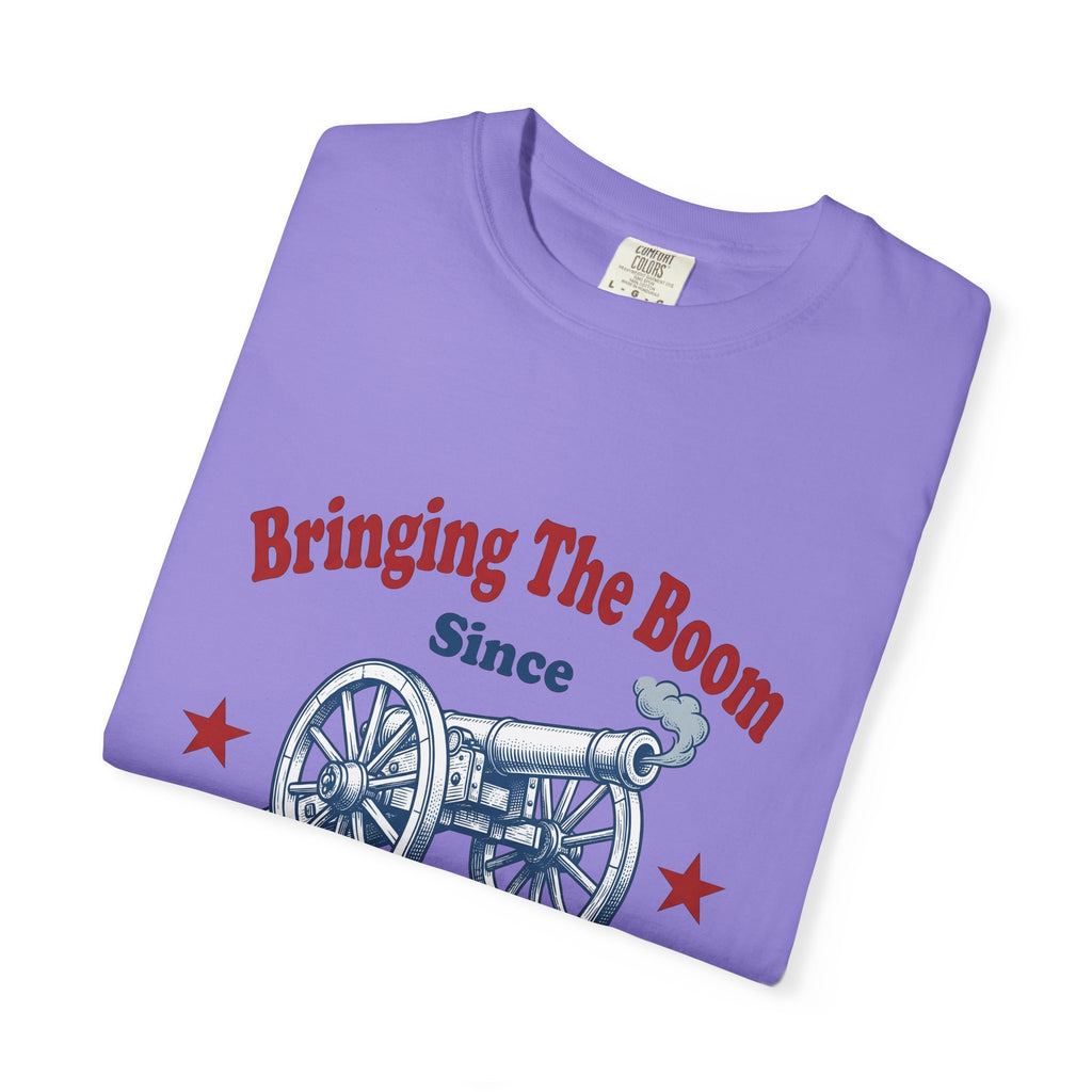 Cannon Illustration T-Shirt 4th Of July America Gift Women Retro T-Shirt Artillery T-Shirt Fireworks Fan Vintage T-Shirt Patriotic Graphic Sketch
