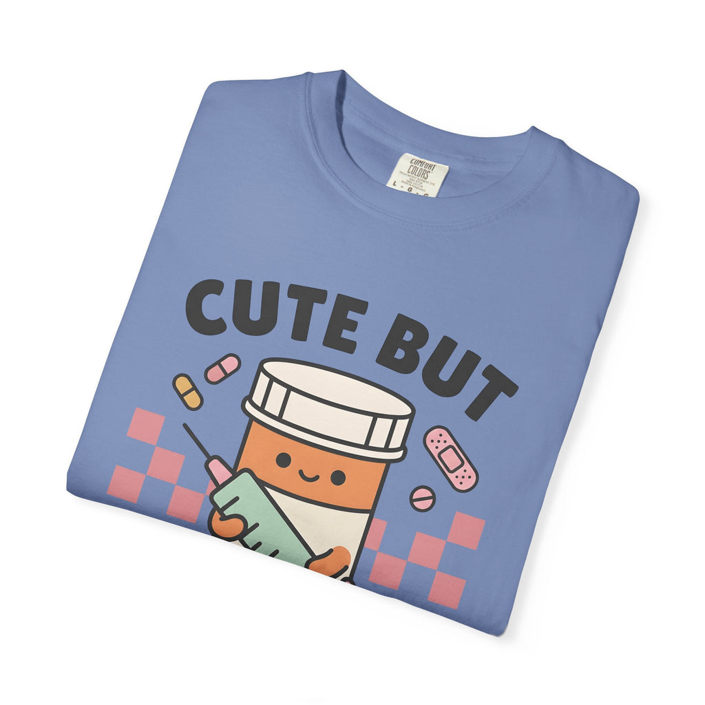 Pill Bottle Syringe T-Shirt Nurses Medical Gift Women Kawaii T-Shirt Medication T-Shirt Nurse Enthusiast Cute T-Shirt Healthcare Graphic Cartoon