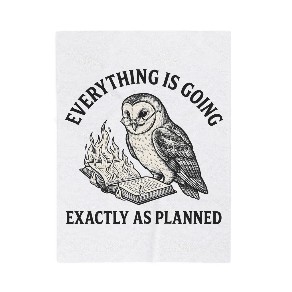 Owl Eyeglasses Blanket Funny Critters Gift Women Old-Fashioned Blanket Owl Blanket Humor Fan Vintage Blanket Creature Graphic Outline Blazing Book