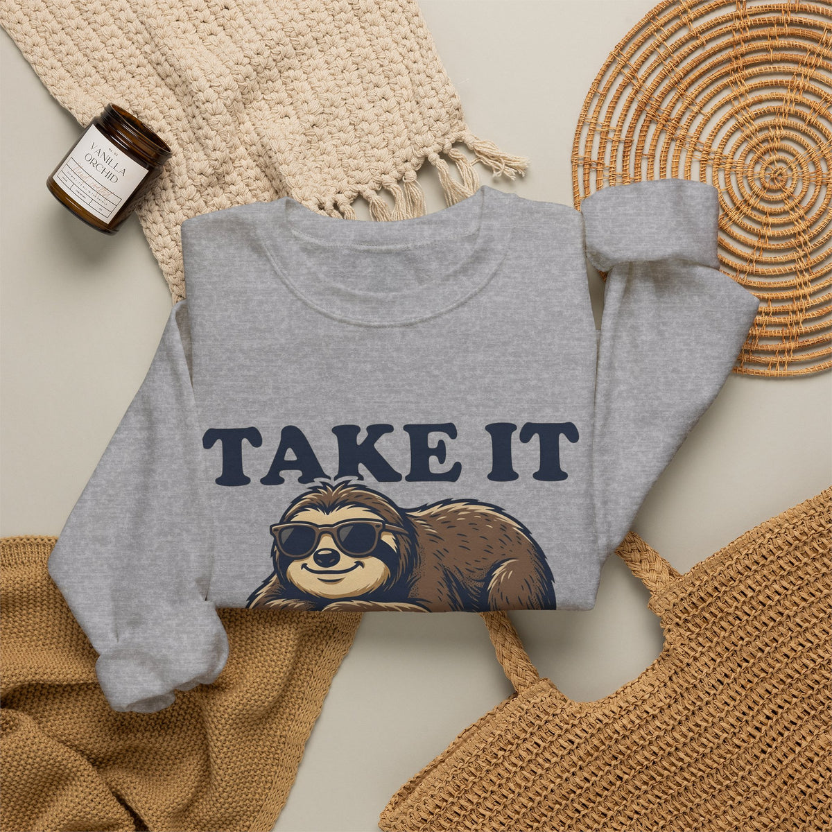 Sloth Shades Sweatshirt Funny Wildlife Gift Women Comic Sweatshirt Cool Shades Sweatshirt Humor Fan Cartoon Sweatshirt Animal Graphic Vintage Tropical Leaf