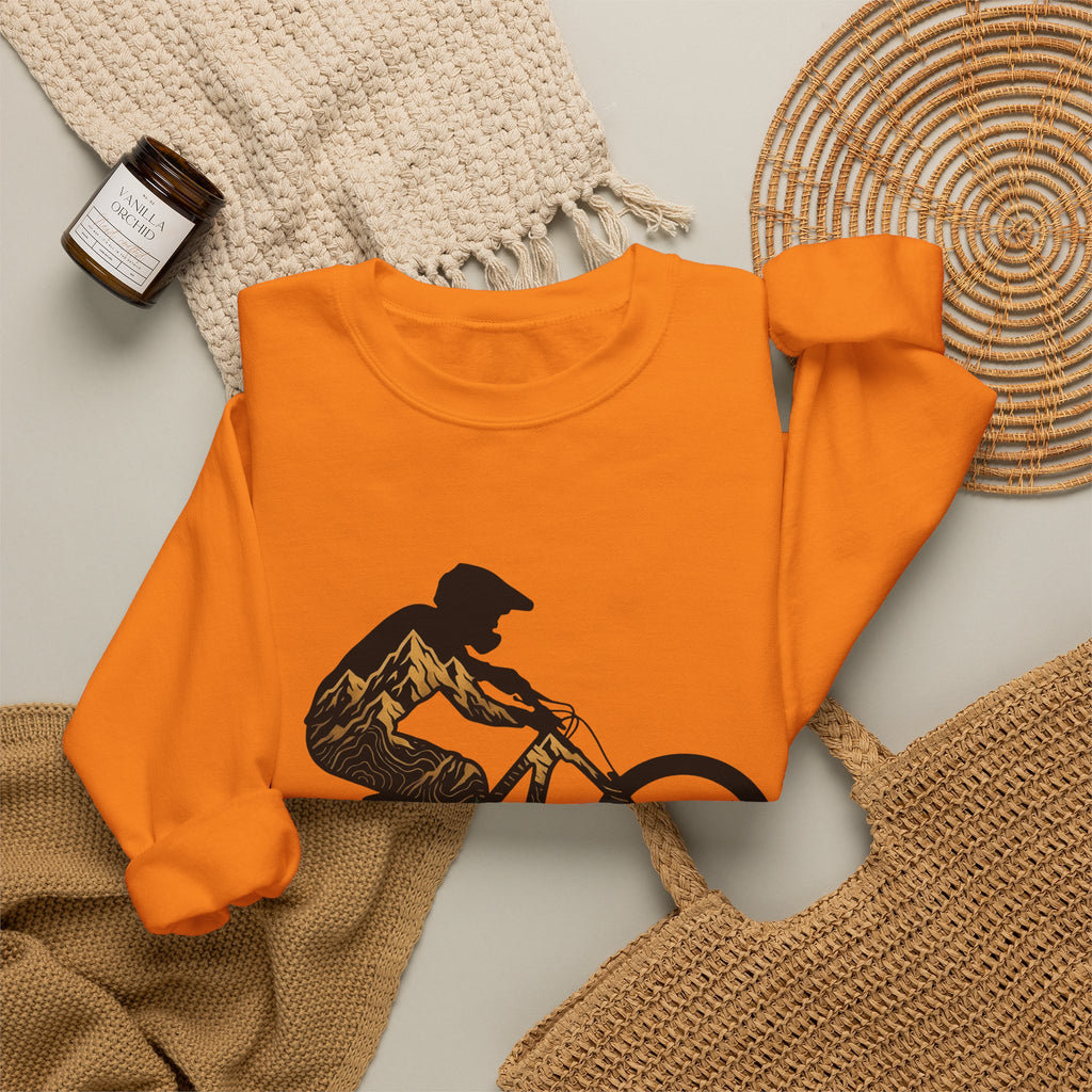 Bike Rider Sweatshirt Sports & Activities Camping Gift Women Exploration Sweatshirt Cyclist Sweatshirt Athlete Enthusiast Abstract Sweatshirt Outdoor Graphic