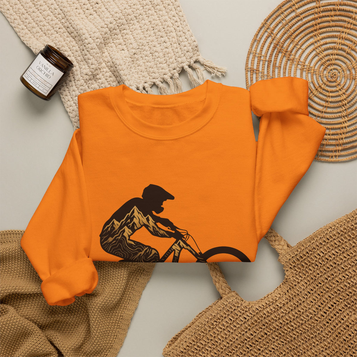 Bike Rider Sweatshirt Sports & Activities Camping Gift Women Exploration Sweatshirt Cyclist Sweatshirt Athlete Enthusiast Abstract Sweatshirt Outdoor Graphic