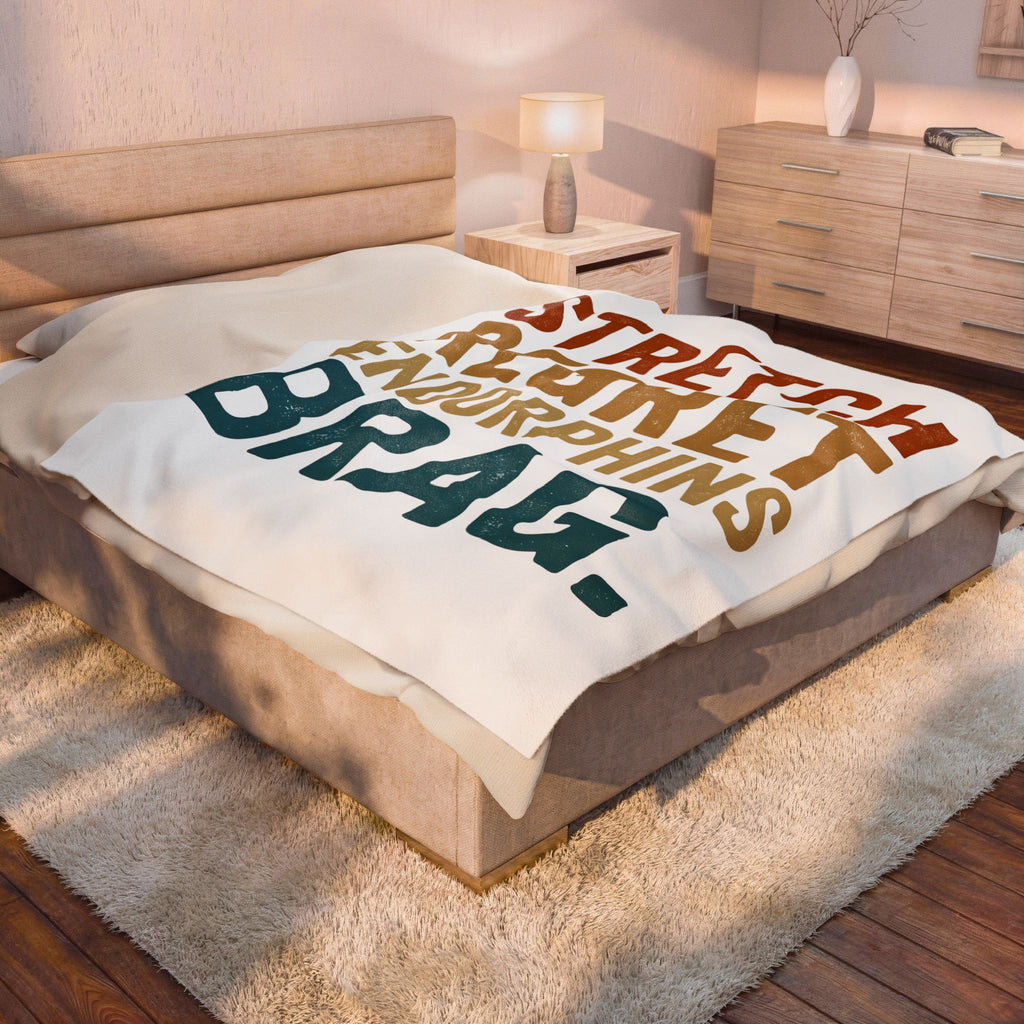 Motivational Text Sports Workout Gift Bold Typography Inspirational Athlete Enthusiast Typography Blanket