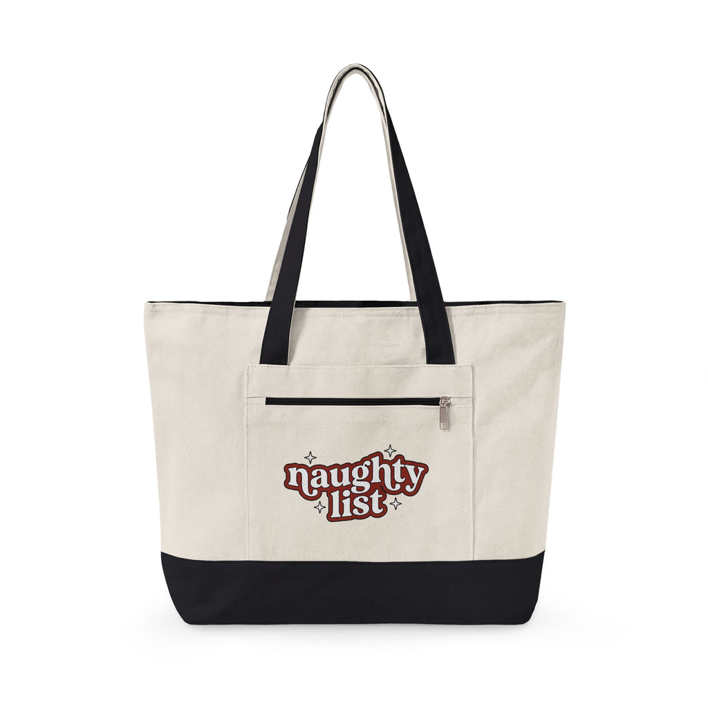 Festive Text Tote Bag Christmas Humor Gift Women Playful Tote Bag Typography Tote Bag Xmas Fan Funny Graphic Illustration Retro Stars Tote Bag
