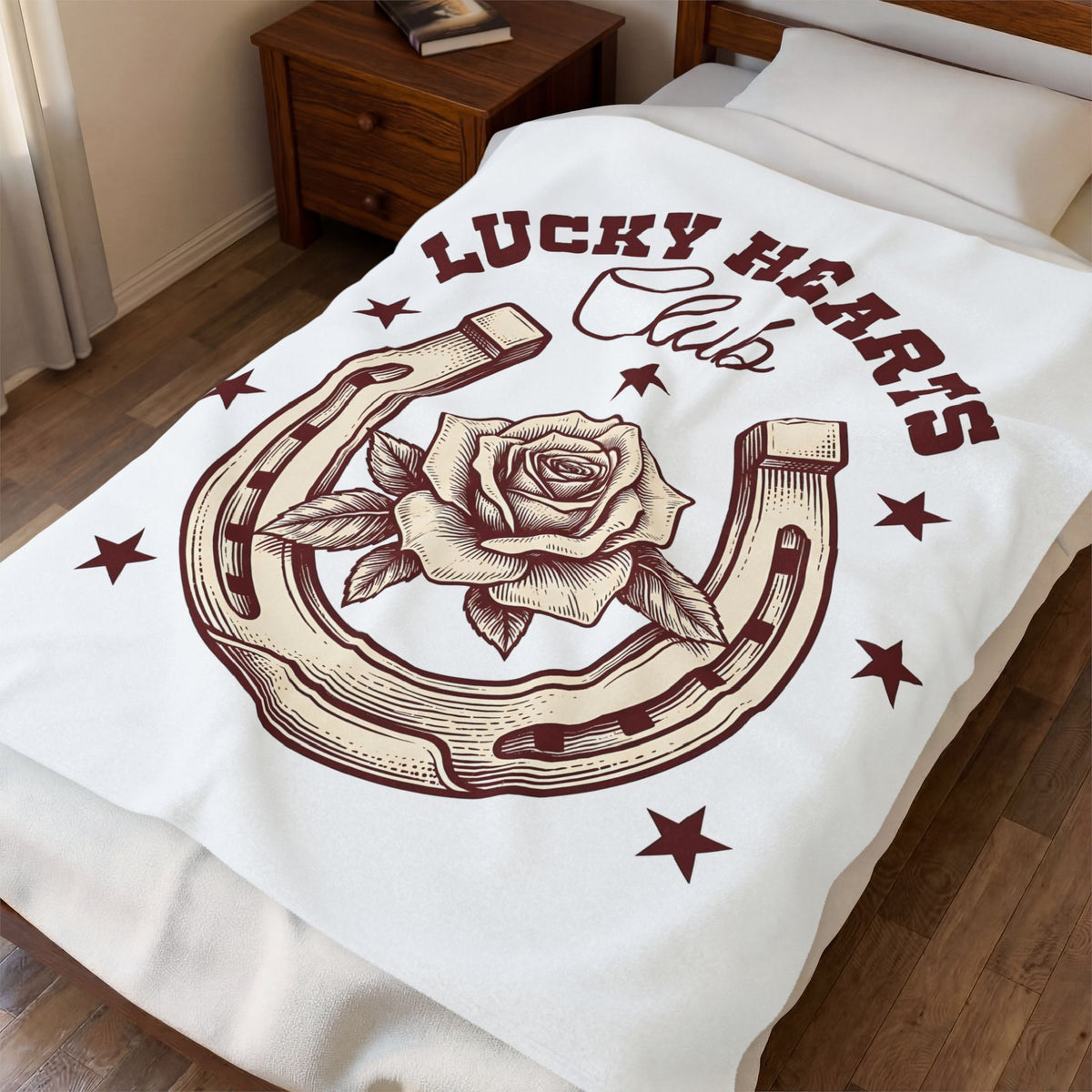 Iron Horse Rose Blanket Cowgirl Ranch Gift Women Linework Blanket Iron Horse Blanket Cowgirl Fan Minimalist Blanket Farm Graphic Hand Drawn Shining