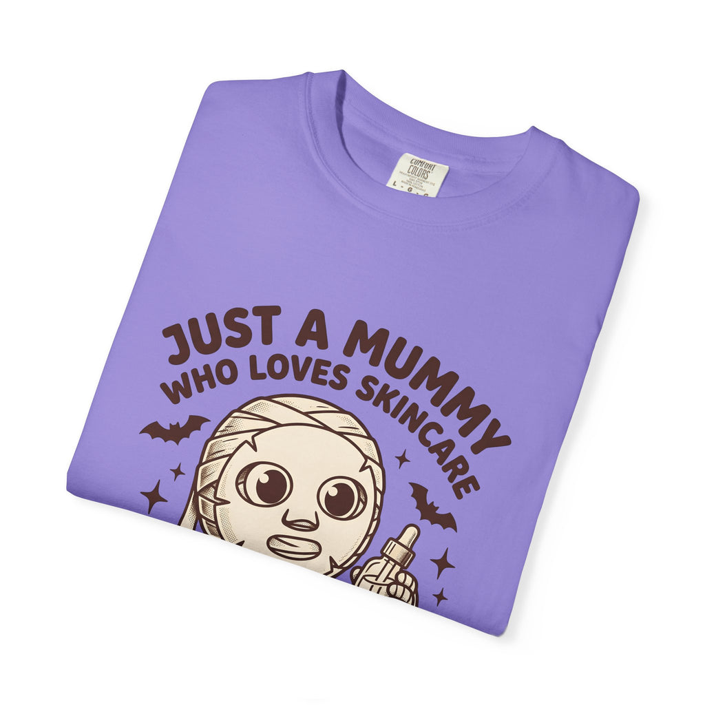 Mummy Costume T-Shirt Halloween Makeup Gift Women Animated T-Shirt Wrap T-Shirt Horror Fan Cartoon T-Shirt Cosmetics Graphic