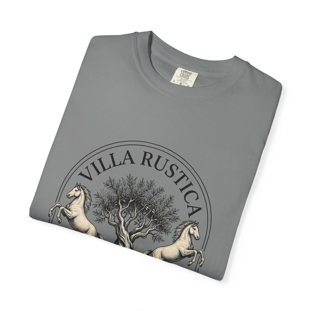 Horse Tree T-Shirt Vineyard Equestrian Gift Women Vintage T-Shirt Equine T-Shirt Winery Enthusiast Retro T-Shirt Horseback Graphic Hand Drawn Olive