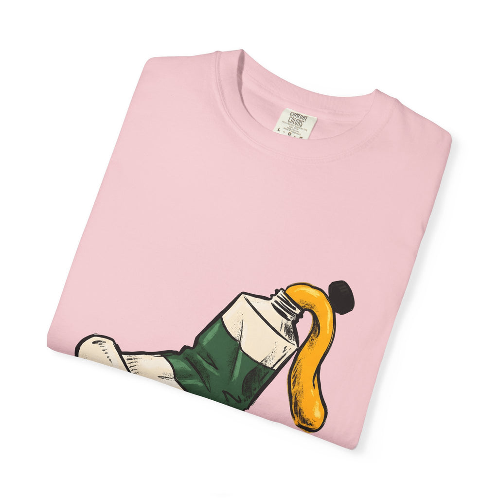Paint Tube T-Shirt Art Canvas Gift Women Cartoon T-Shirt Paint Tube T-Shirt Artist Fan Artistic T-Shirt Canvas Graphic Line Art Paint Splash T-Shirt