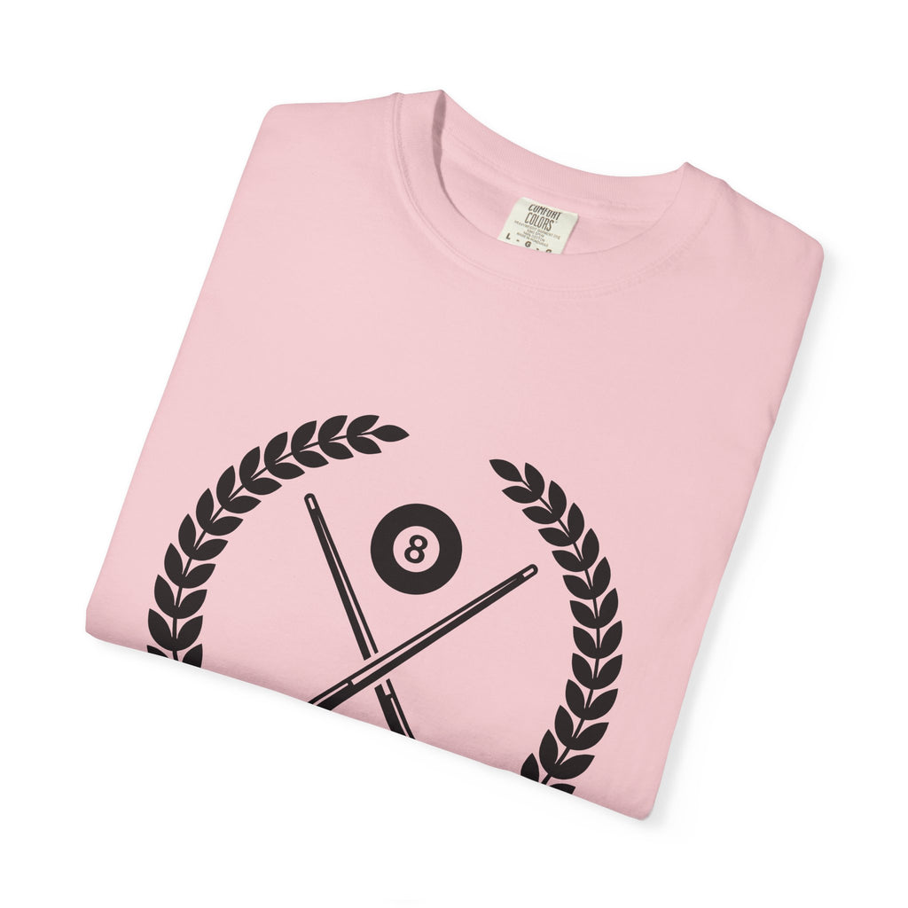 Billiard Badge T-Shirt Billiards Contest Gift Women Modern T-Shirt Pool Badge T-Shirt Billiards Fan Contemporary T-Shirt Competition Graphic