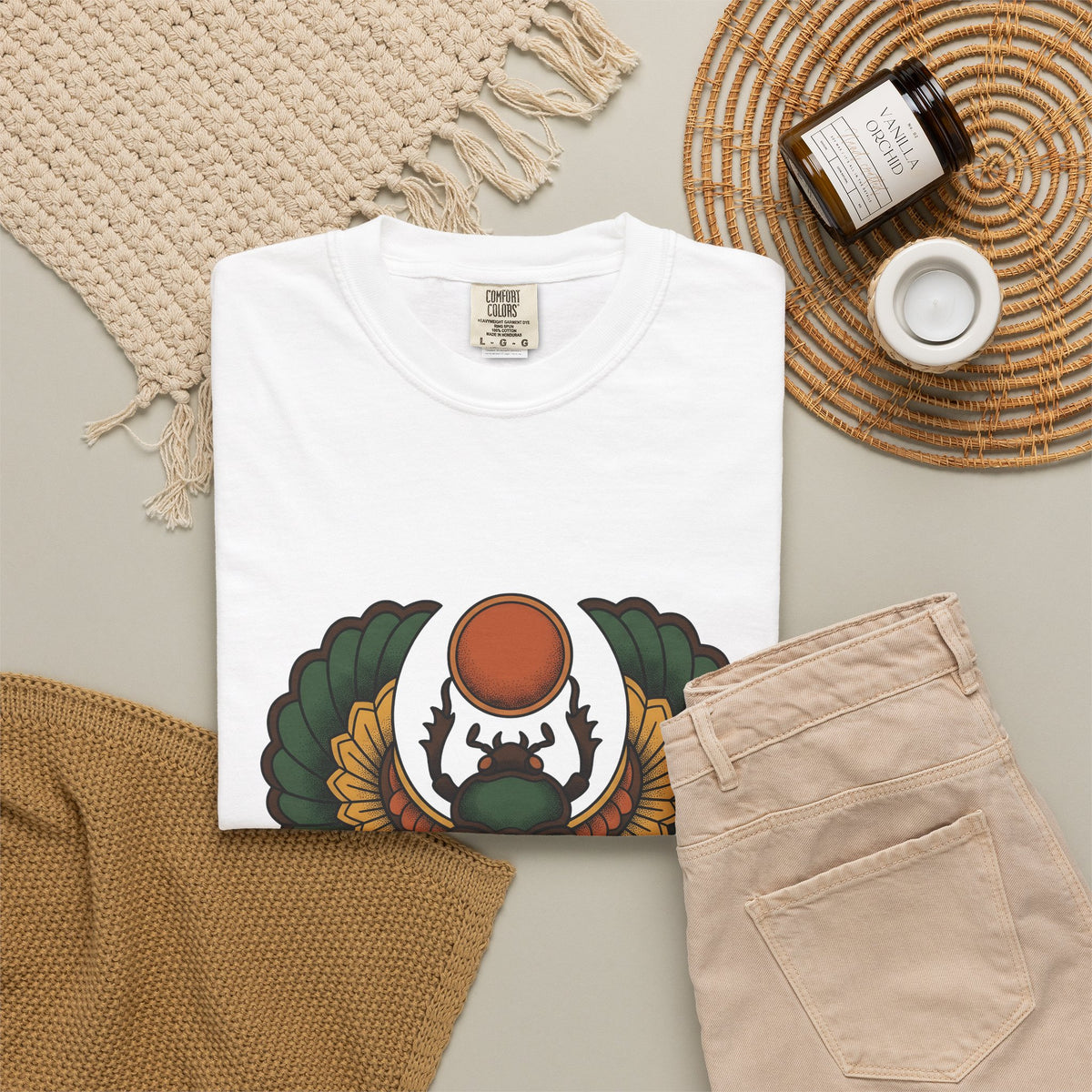 Beetle Bug T-Shirt Boho Chic Chakra Gift Women Minimalist T-Shirt Scarab T-Shirt Bohemian Enthusiast Simple T-Shirt Energy Graphic Hand Drawn Sun