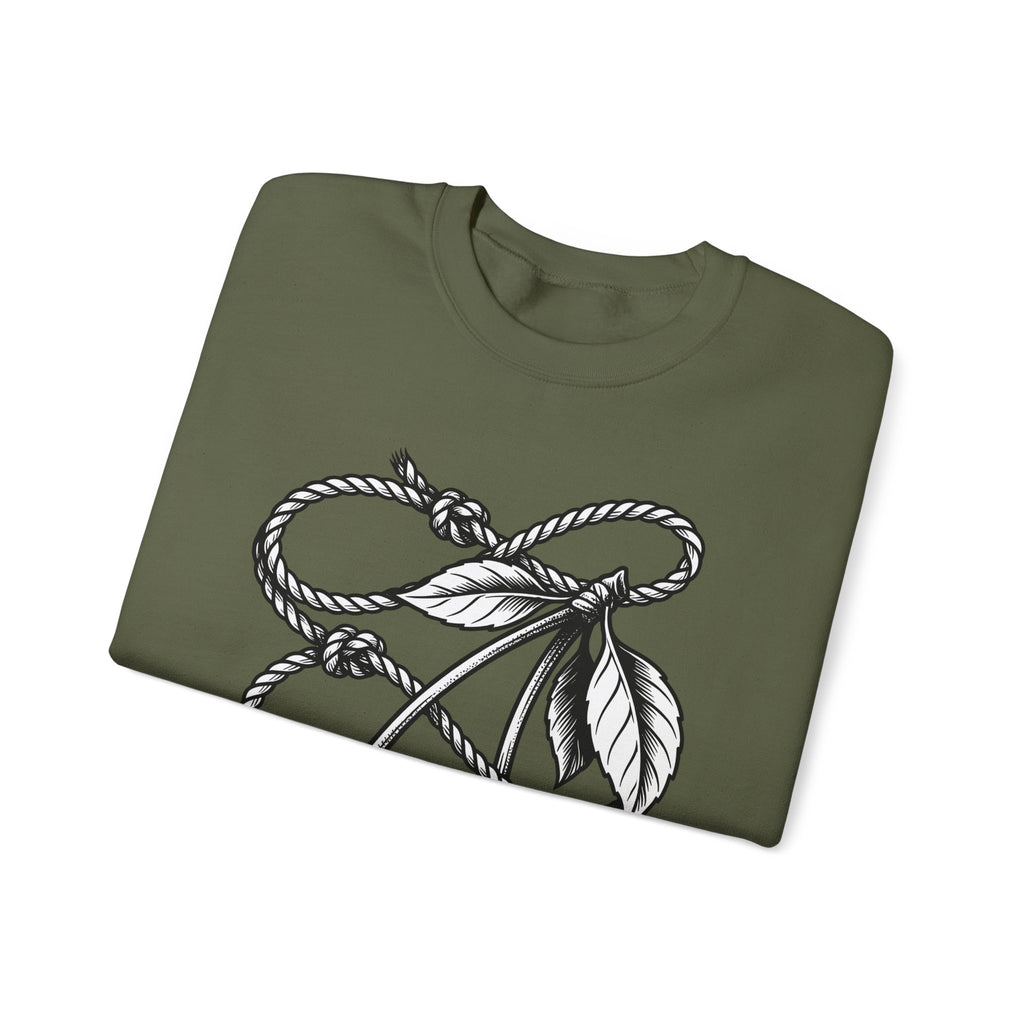 Cherry Vine Sweatshirt Cowgirl Ranch Gift Women Retro Sweatshirt Grapevine Sweatshirt Rodeo Fan Vintage Sweatshirt Farmhouse Graphic Sketch Foliage Sweatshirt