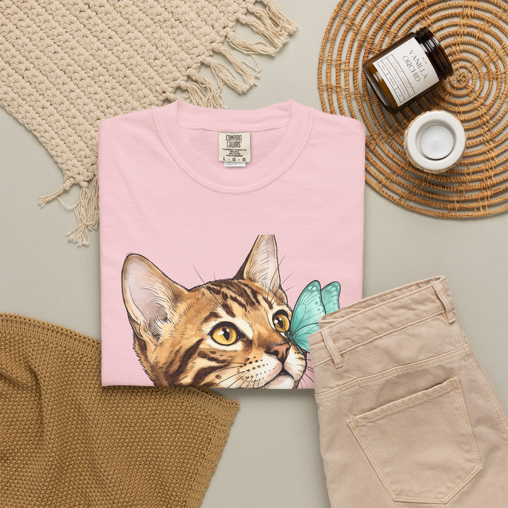 Domestic Cat Cat Fauna Gift Cartoon Kitten Cat Fan Feline Wildlife Gouache Bug T-Shirt