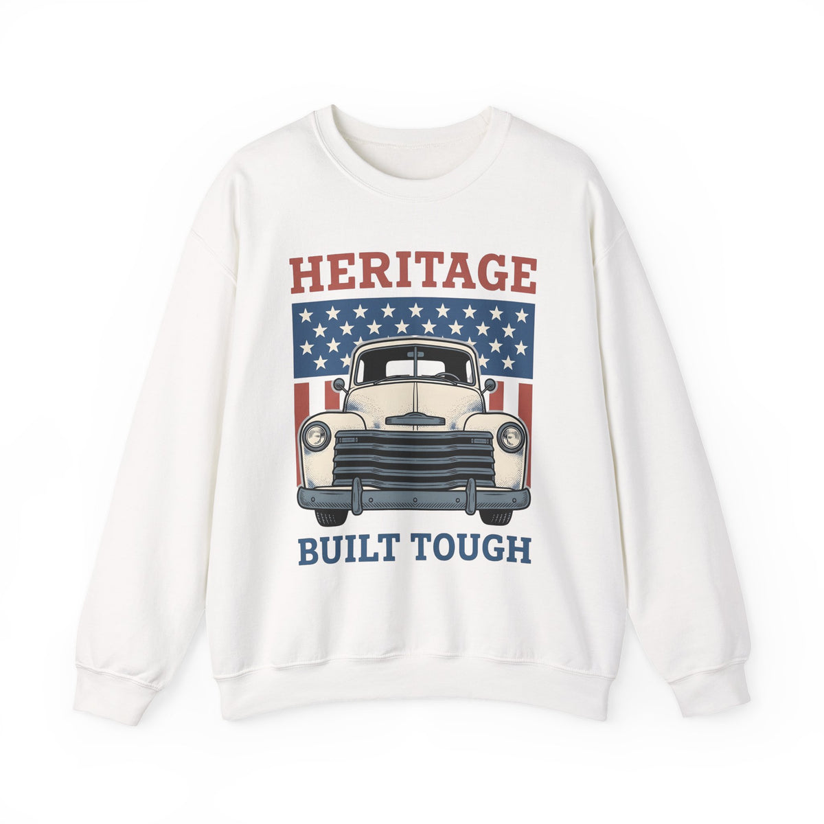 Antique Lorry Sweatshirt America Liberty Gift Women Retro Sweatshirt Truck Sweatshirt Patriot Enthusiast Vintage Sweatshirt Freedom Graphic Line Art Flag