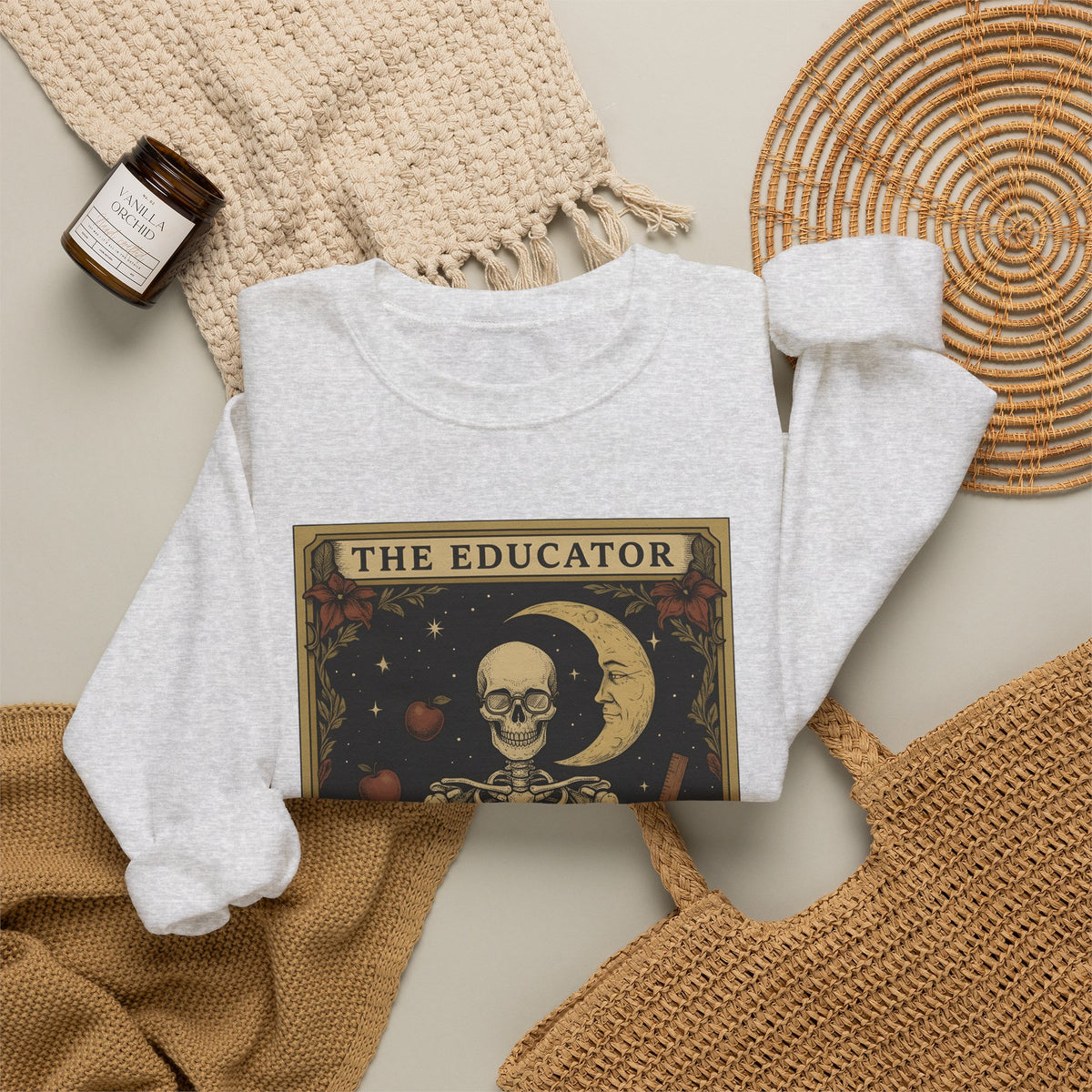 Skull Instructor Sweatshirt Teacher Dark Gift Women Retro Sweatshirt Skeleton Sweatshirt Educator Enthusiast Vintage Sweatshirt Gothic