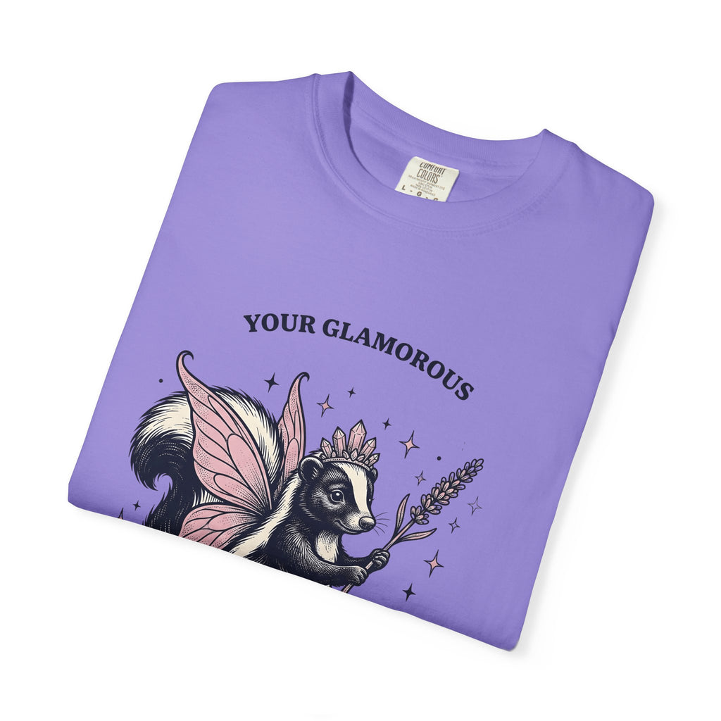 Fairy Skunk T-Shirt Cute Wildlife Gift Women Playful T-Shirt Skunk T-Shirt Adorable Fan Whimsy Graphic T-Shirt Retro Tiara T-Shirt