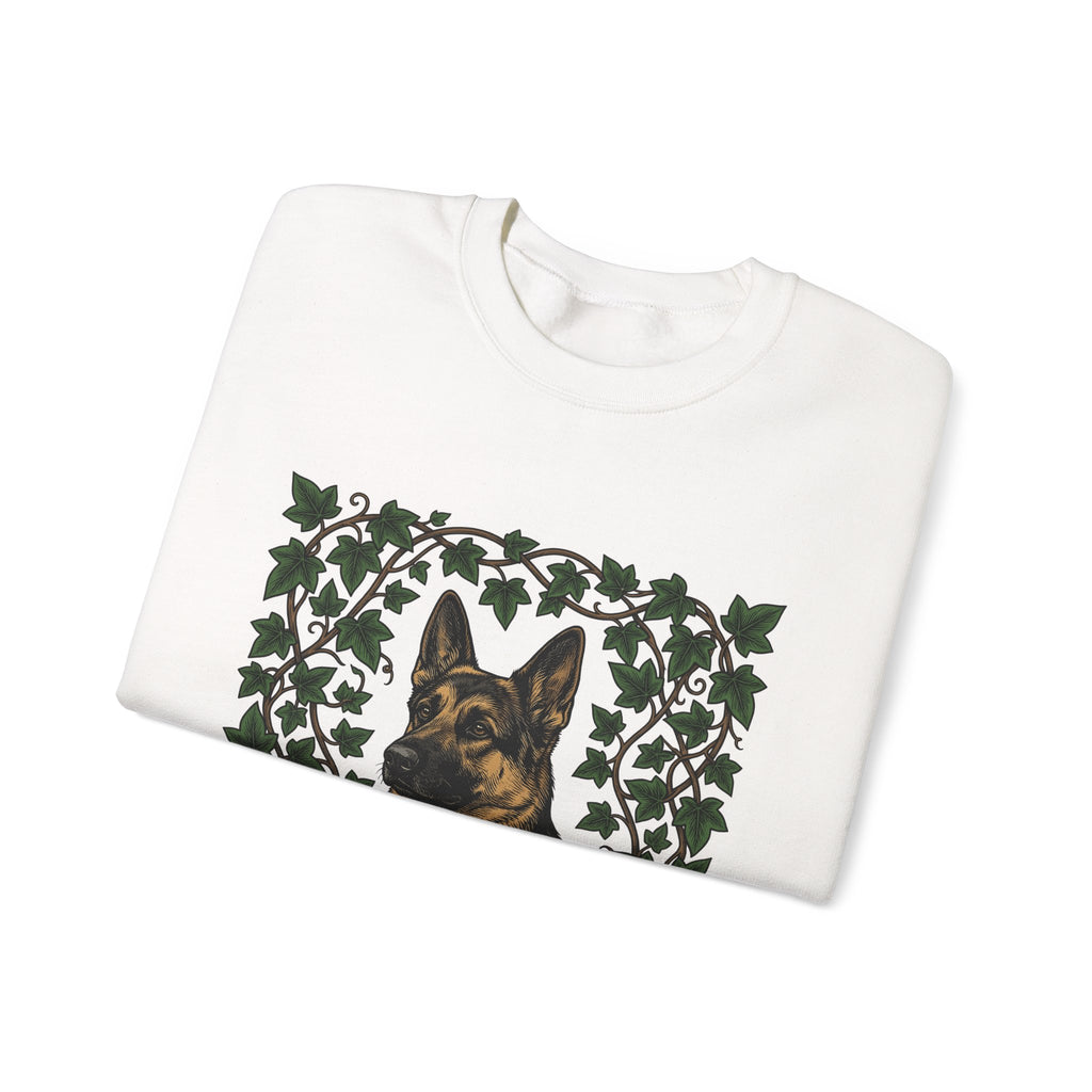 German Shepherd Dog Sweatshirt Dog Outdoors Gift Women Realistic Sweatshirt Alsatian Sweatshirt Dog Fan Shepherd Graphic Sweatshirt Retro Vine Sweatshirt