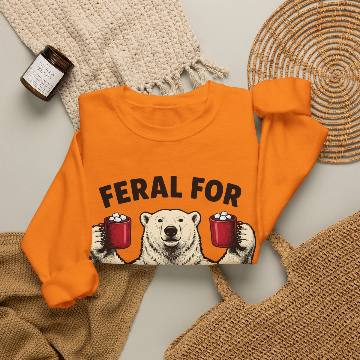 White Bear Holiday Frost Gift Rustic Polar Bear Christmas Fan Winter Cartoon Tea Mug Sweatshirt