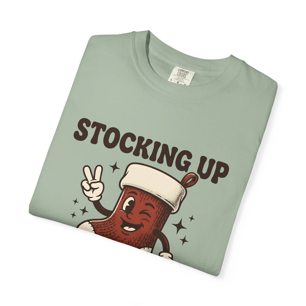 Christmas Stocking Character Christmas Humor Gift Vintage Stocking Holder Christmas Fan Retro T-Shirt