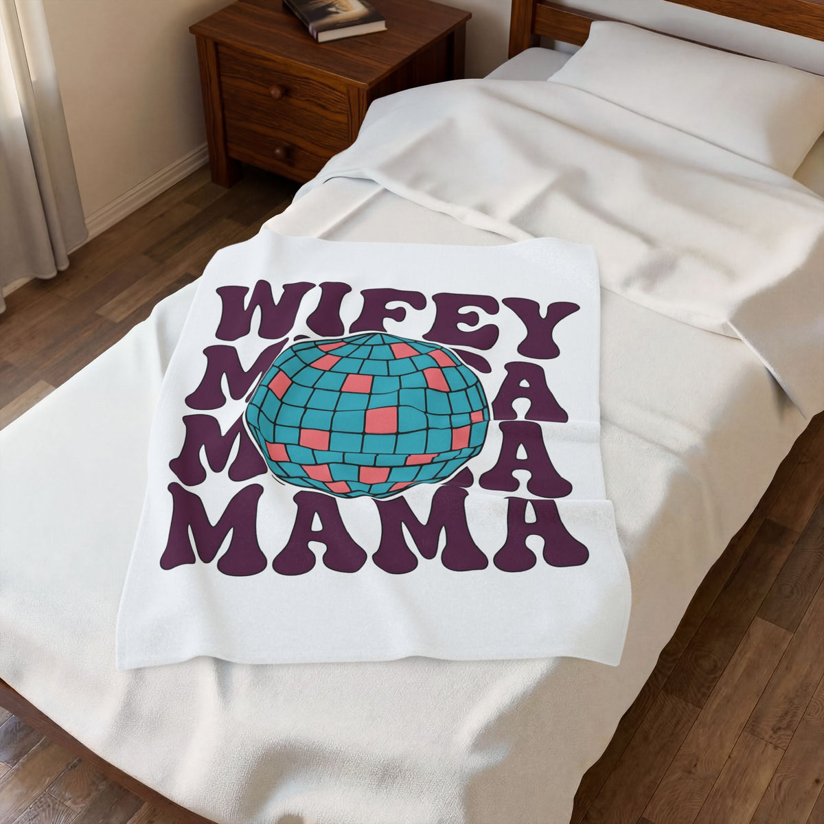 Disco Ball Blanket Moms Party Gift Women Retro Blanket Mirror Ball Blanket Motherhood Fan Retro Style Blanket Celebration Graphic Vintage Bold